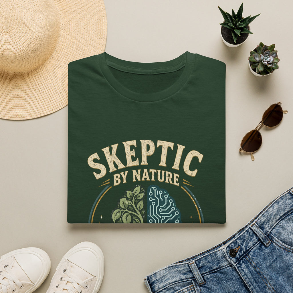 Skeptic by Nature T-Shirt — Brain Split Design ("Rational by Choice")