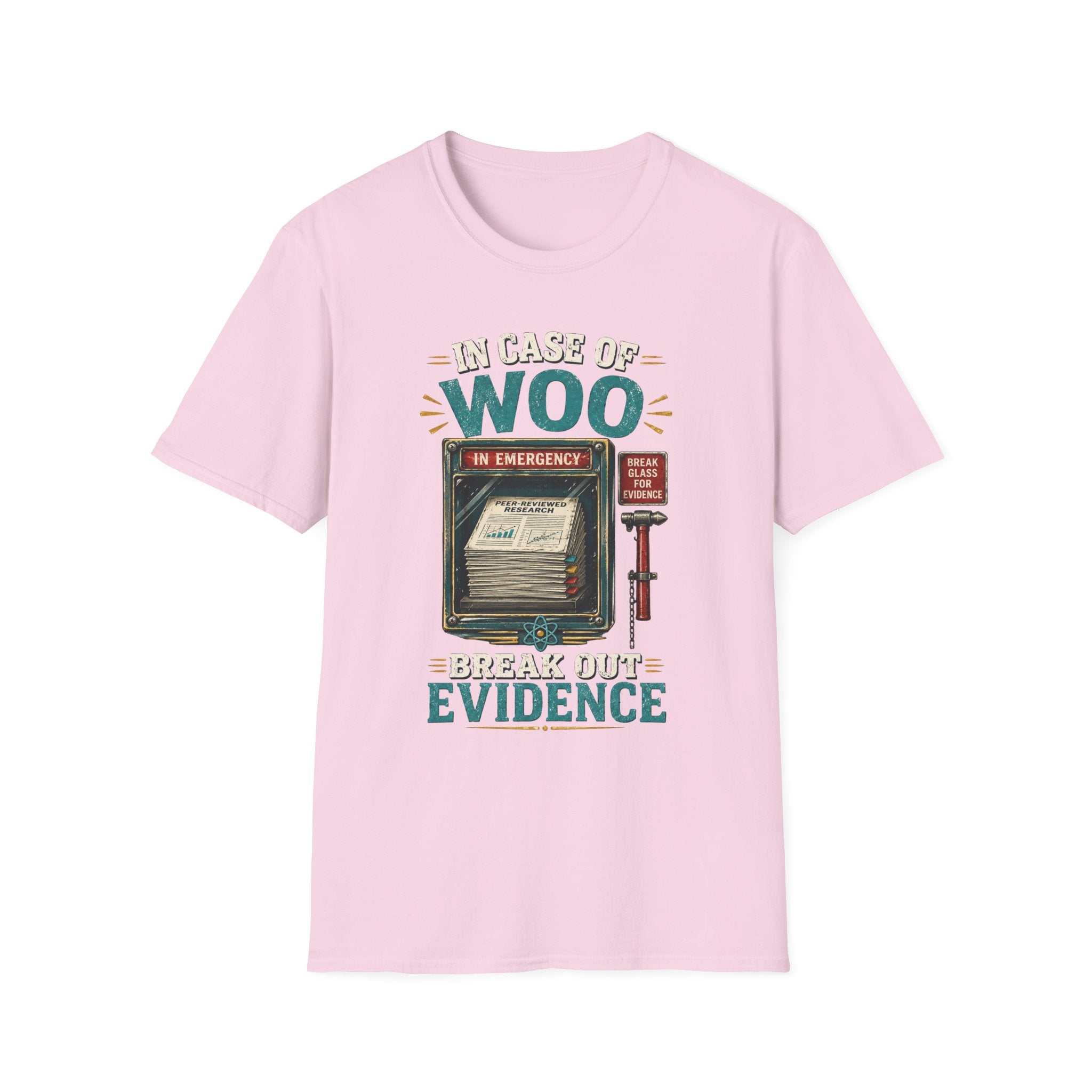 "In Case of Woo Break Out Evidence" Vintage Emergency Graphic Tee