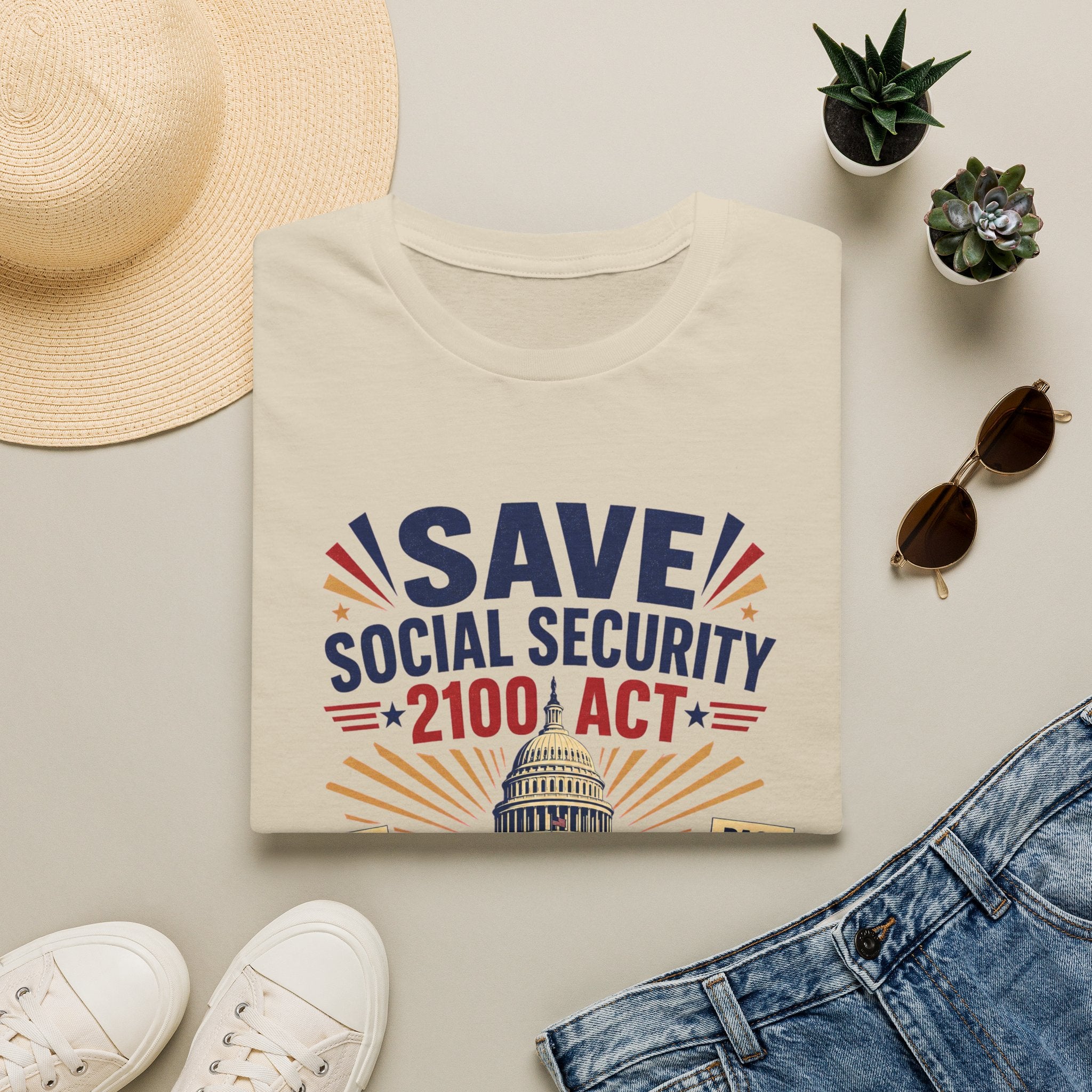 Save Social Security 2100 Act T-Shirt — Political Activism Tee for Rallies & Voters