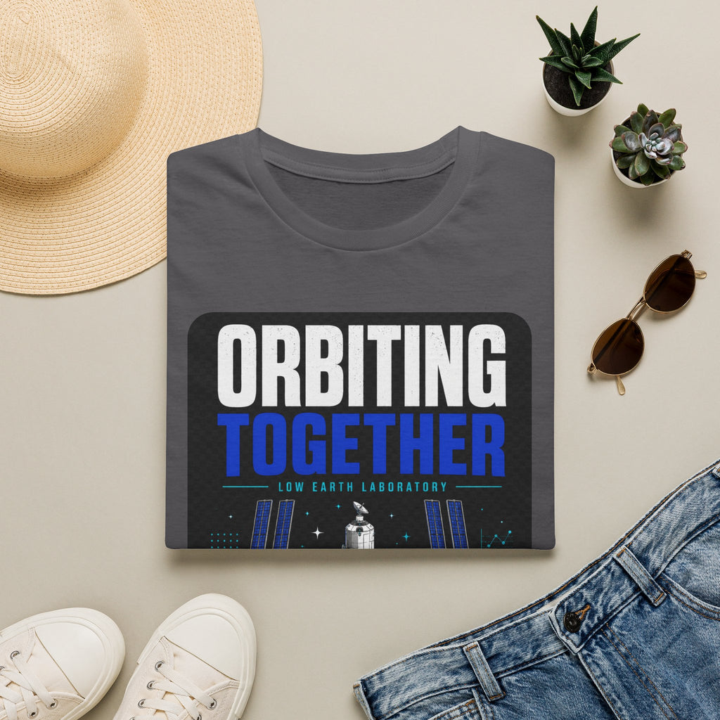 Orbiting Together T‑Shirt — Space Station Earth Graphic Tee