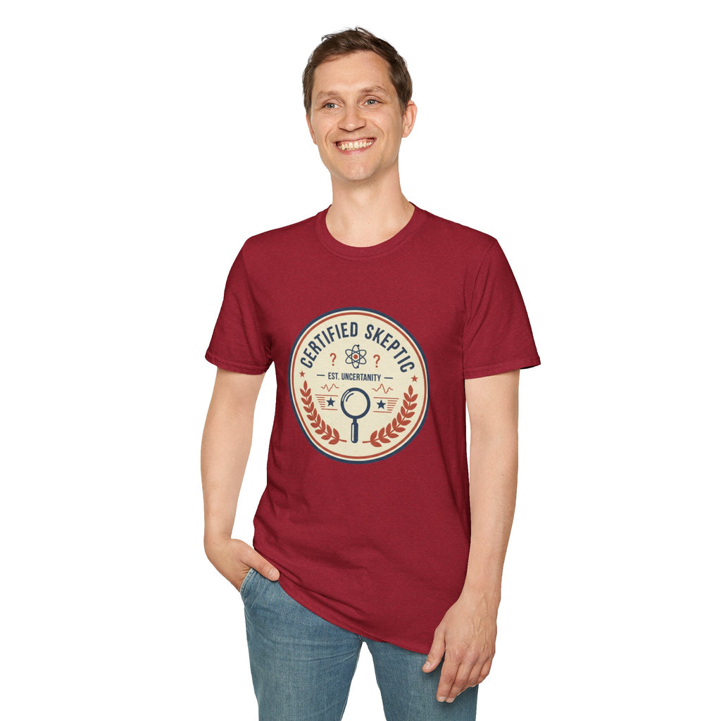 Certified Skeptic T-Shirt — 'Est. Uncertainty' Retro Science Tee