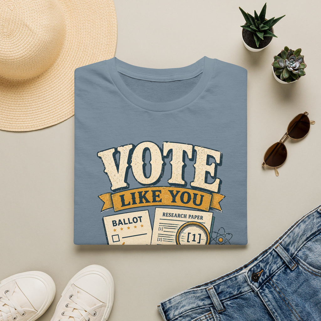 "Vote Like You Read the Footnotes" Vintage Voter Education Tee