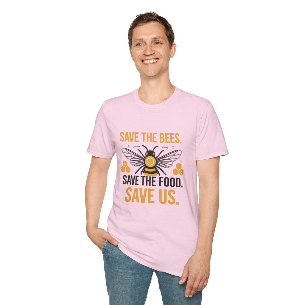 Save The Bees T-Shirt — "Save the Bees. Save the Food. Save Us." Eco Awareness Tee