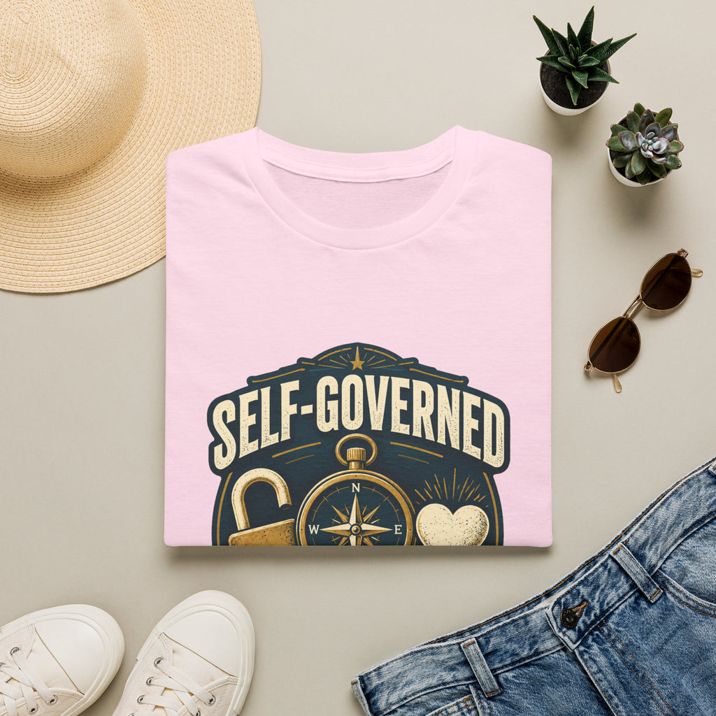 Self-Governed Compass T-Shirt — “Self-Governed: Relationship Status Free Agent” Graphic Tee