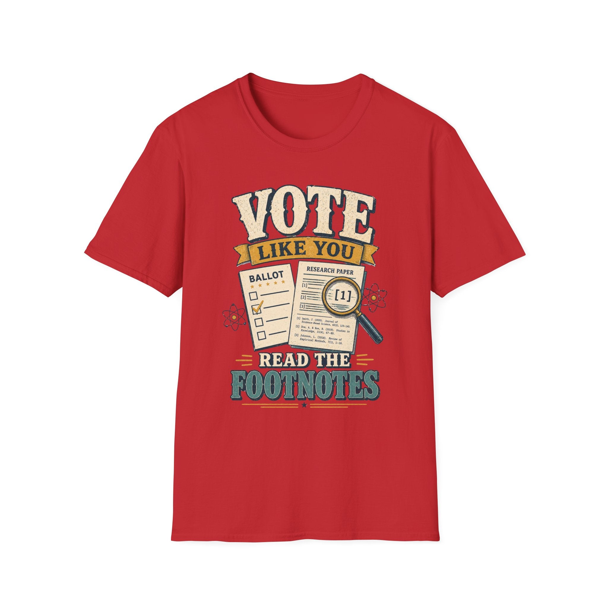 "Vote Like You Read the Footnotes" Vintage Voter Education Tee