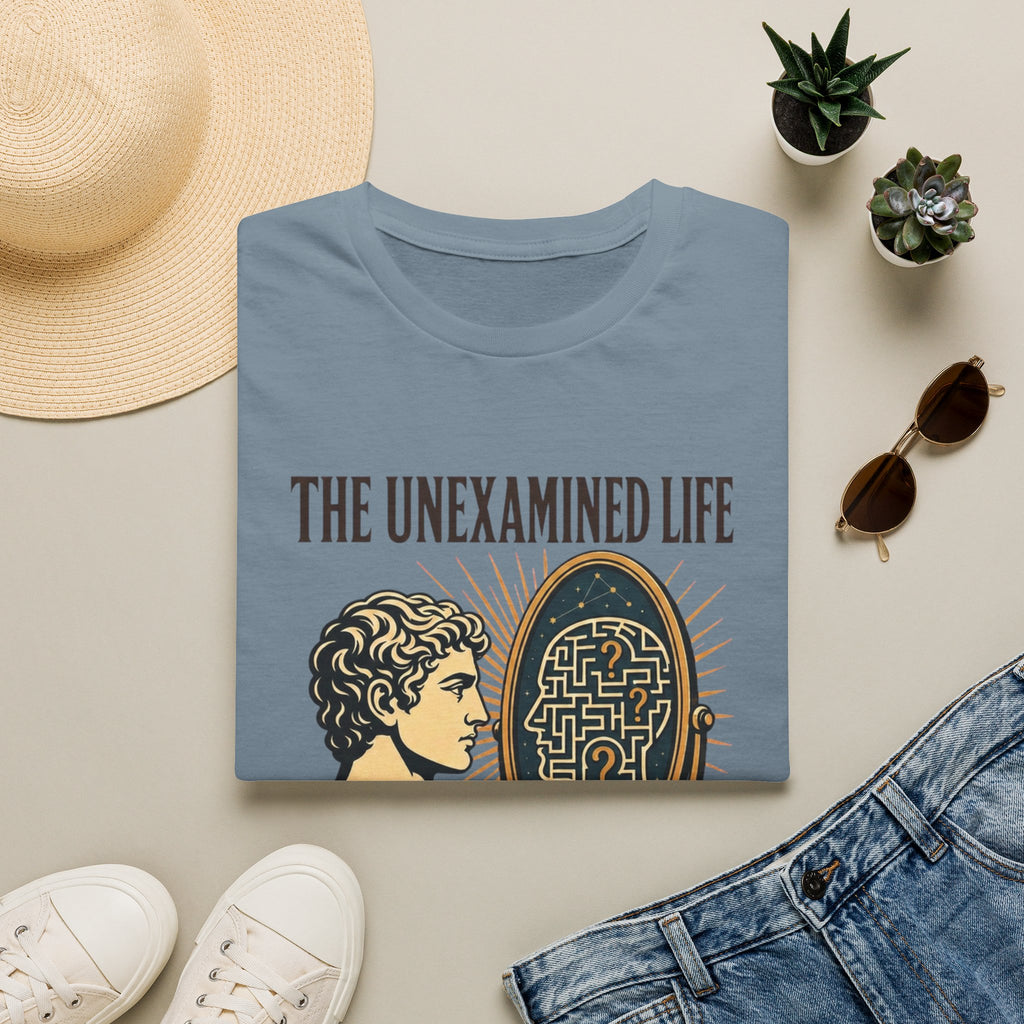 'The Unexamined Life' Philosophical Graphic Tee (Mirror Maze Design)
