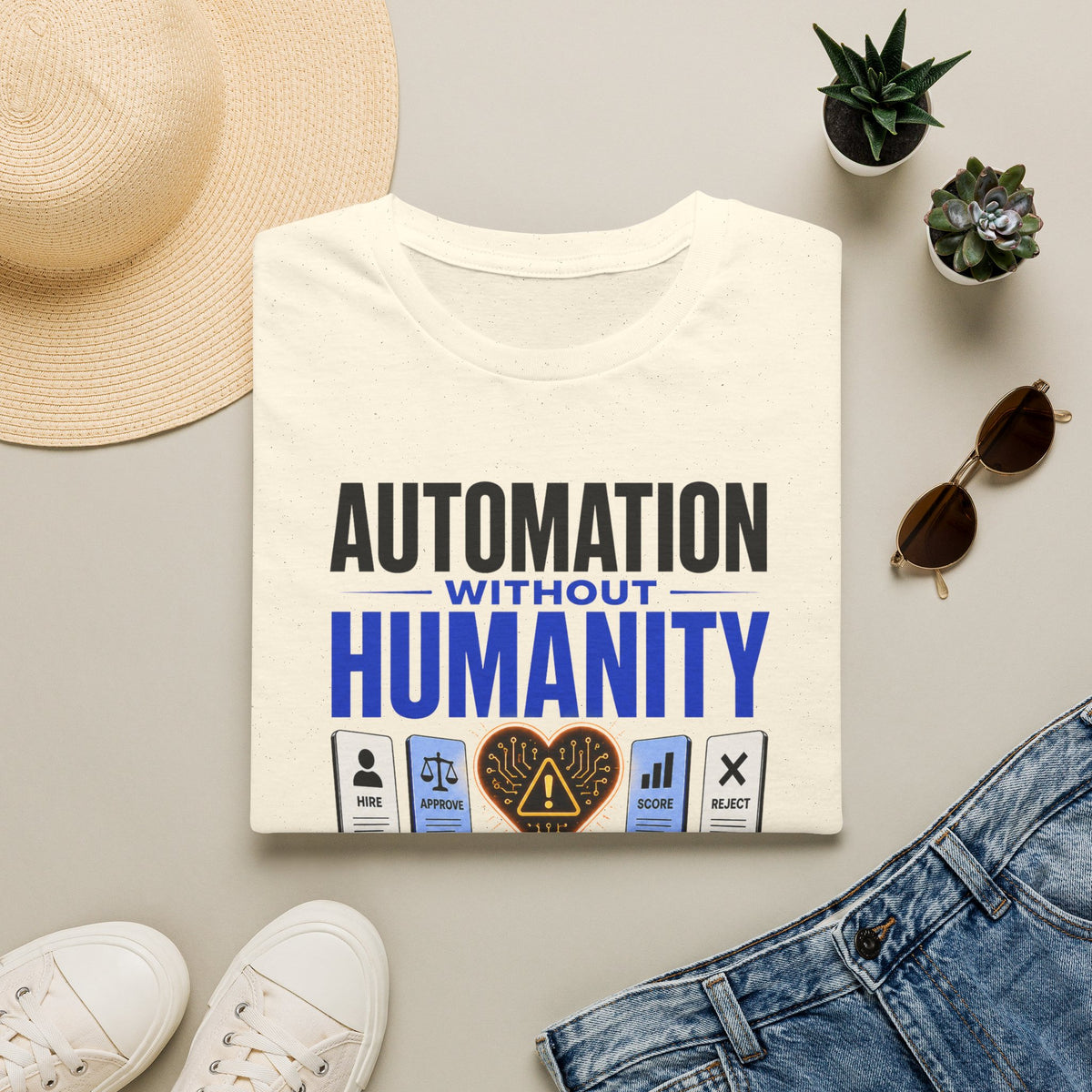 Automation Without Humanity T-Shirt — “Automation Without Humanity Is Just a Faster Mistake” Graphic Tee