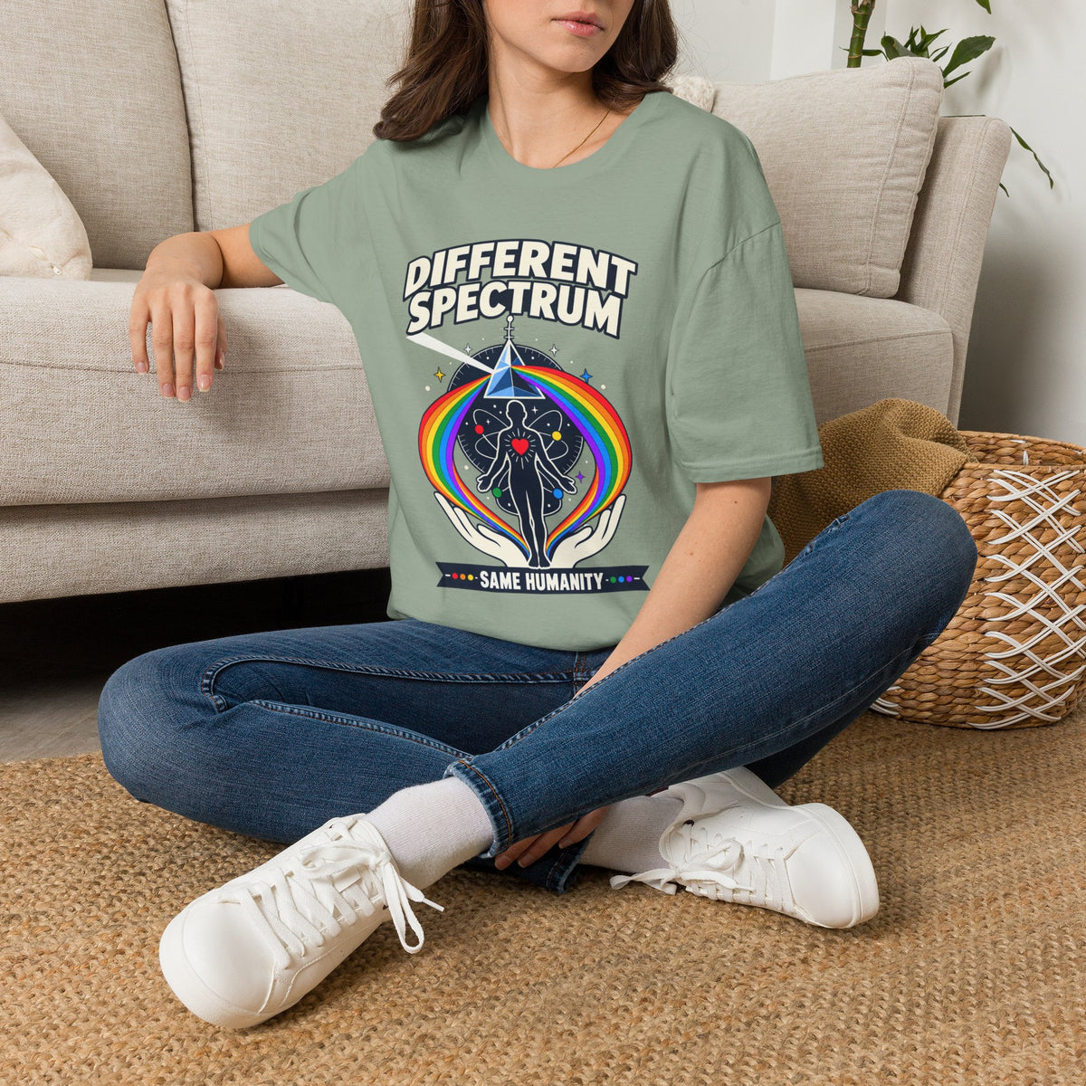 Different Spectrum T‑Shirt — Pride Rainbow Inclusive "Same Humanity" Tee