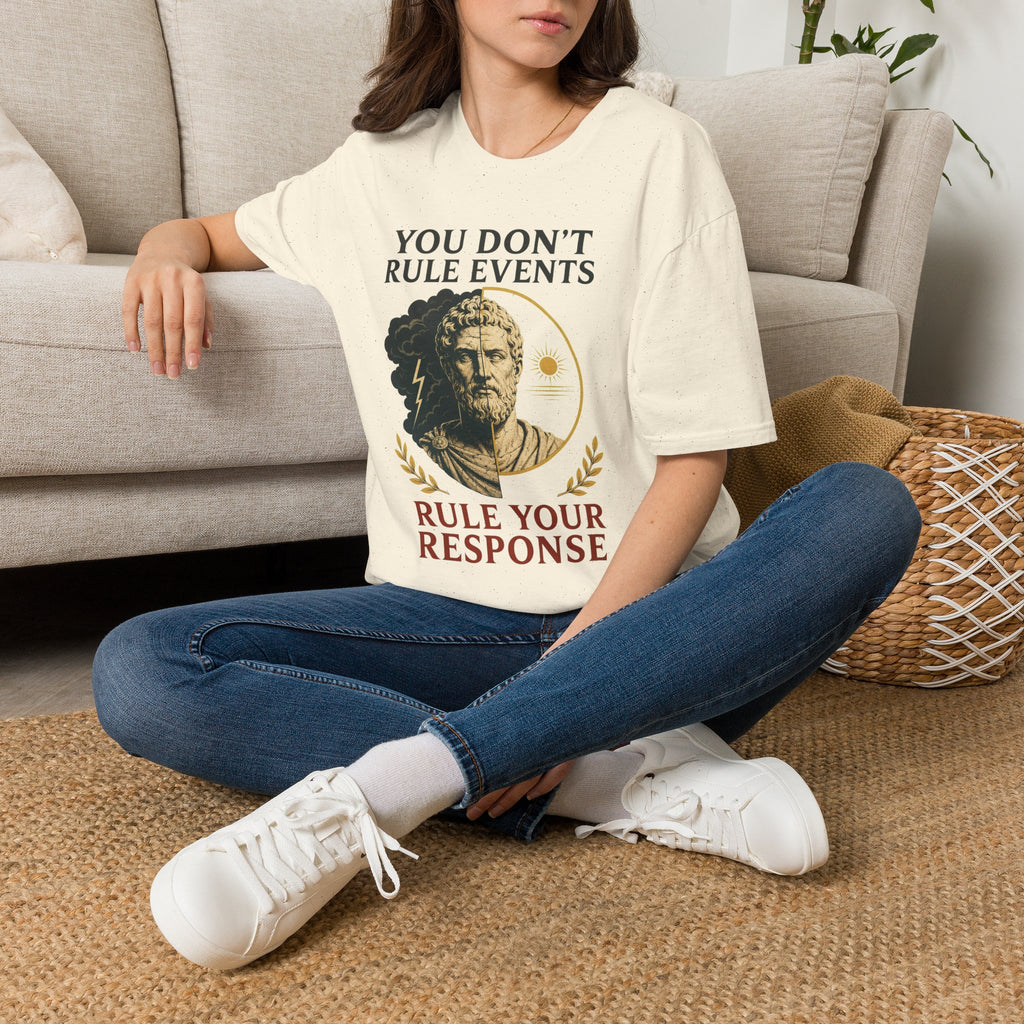 Stoic Quote T-Shirt — "You Don't Rule Events, Rule Your Response"