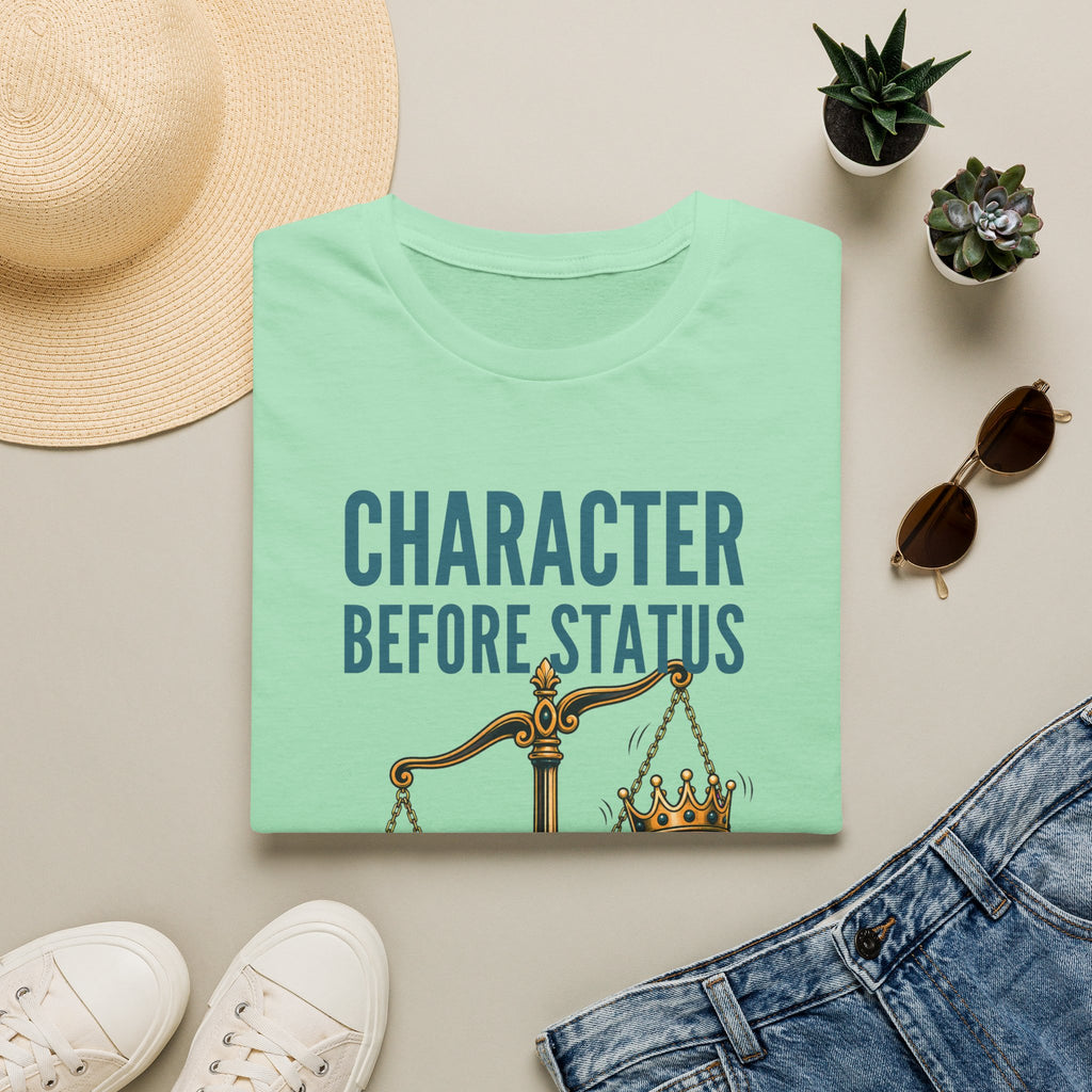 Character Before Status T-Shirt — Scales & Crown Inspirational Graphic Tee