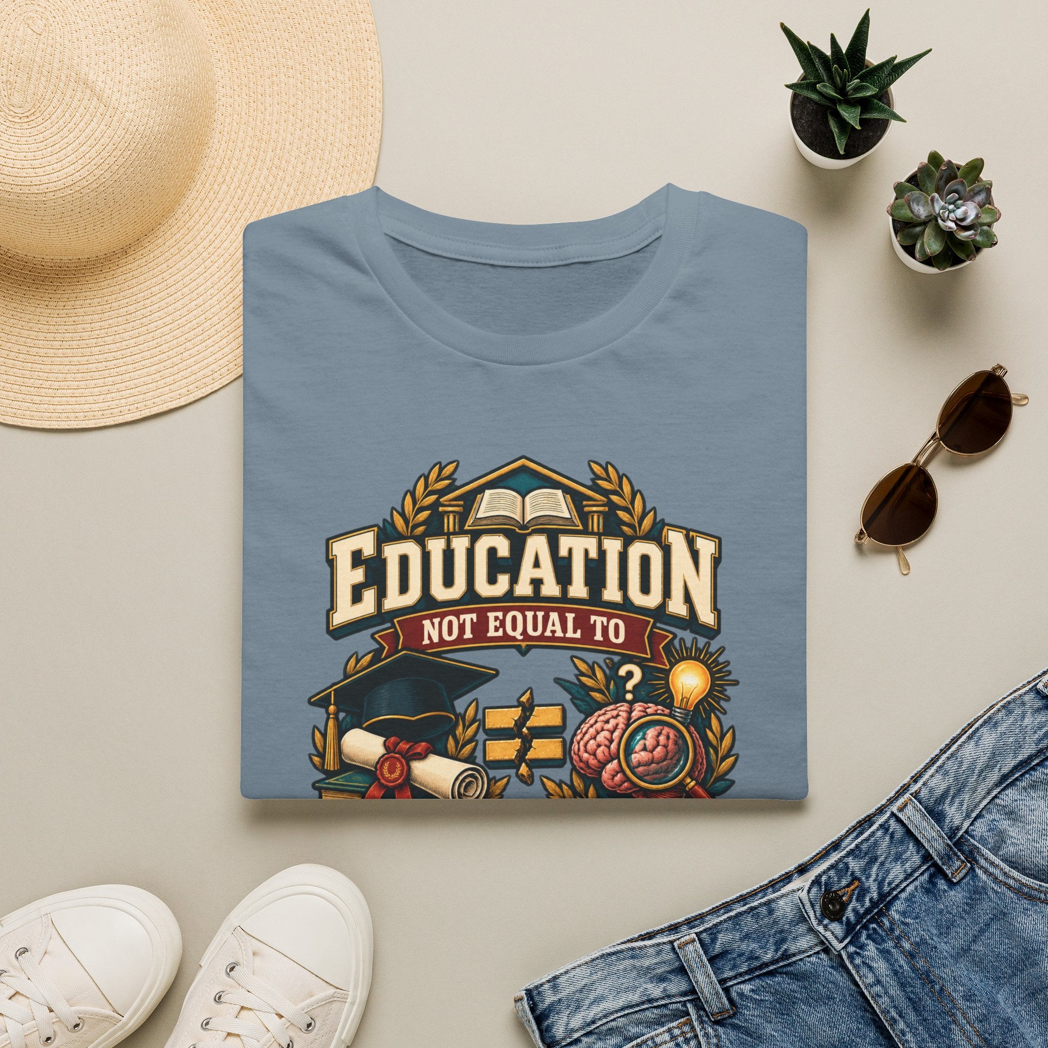 Education Not Equal to Intelligence T-Shirt