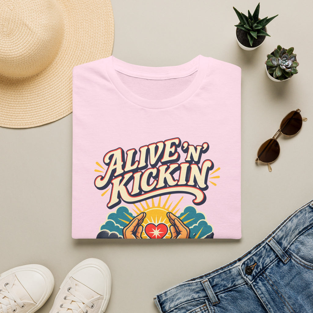 Alive 'N Kickin' Graphic T-Shirt — Retro Sunshine Inspirational Tee