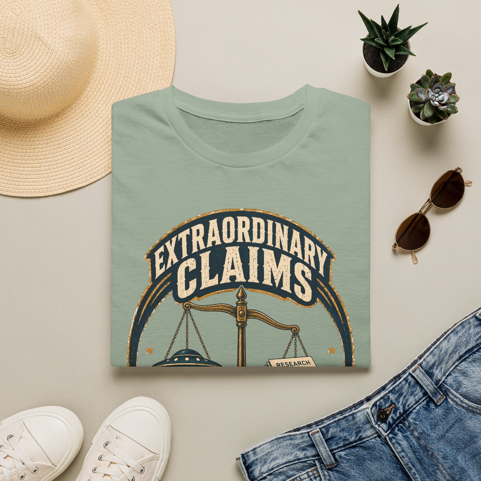 T-Shirt — "Extraordinary Claims Require Evidence" Vintage Science Skeptic Tee