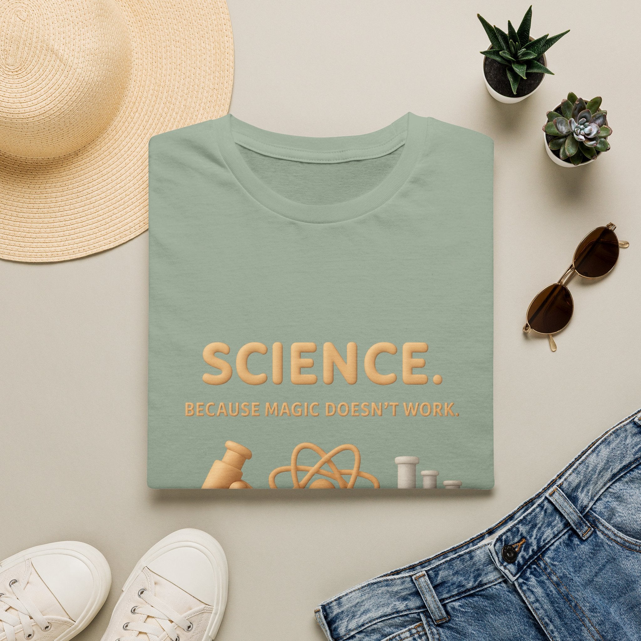 Science T-Shirt — “Science. Because Magic Doesn’t Work.” Graphic Tee for STEM Lovers