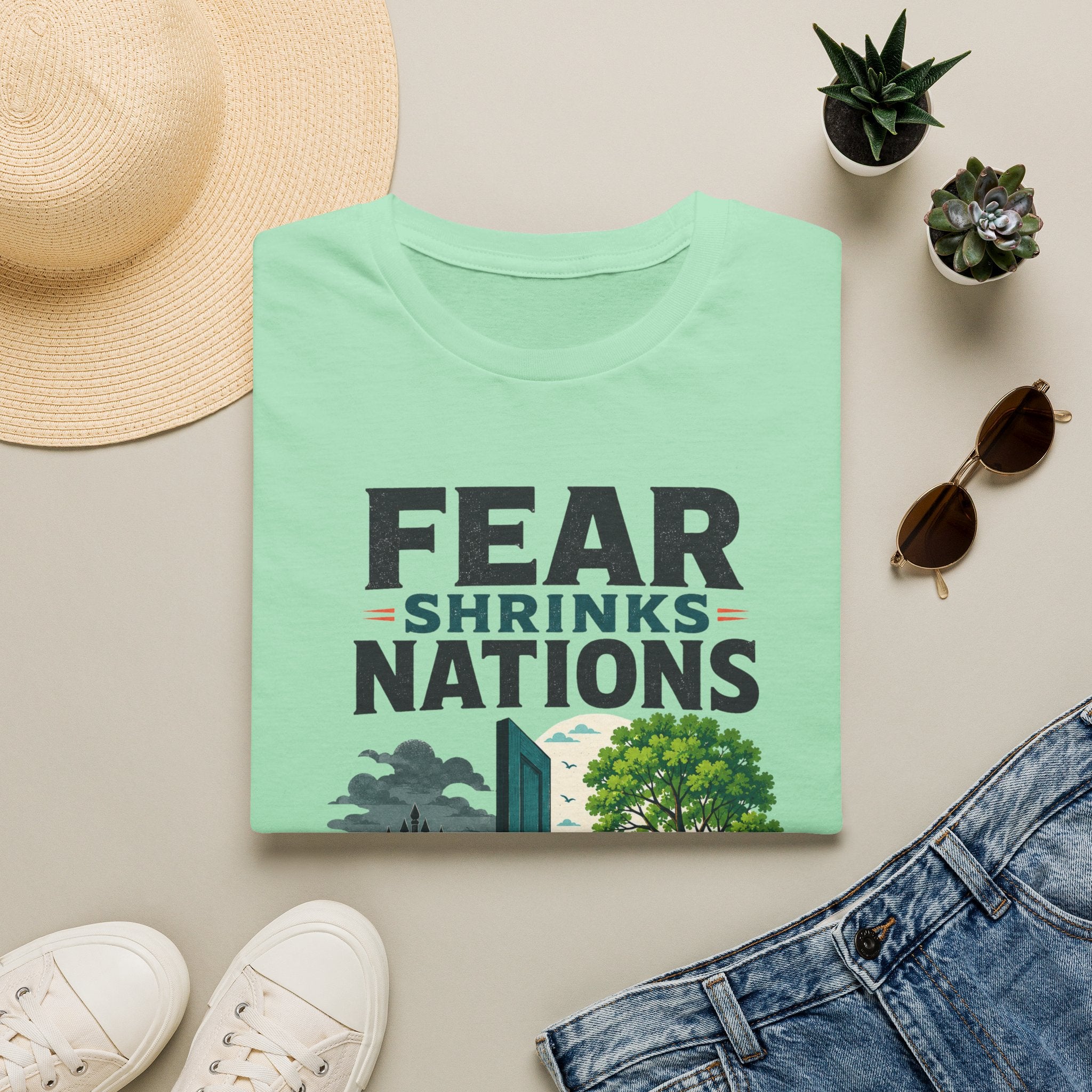 Fear Shrinks Nations T-Shirt — Inspirational “People Grow Them” Graphic Tee