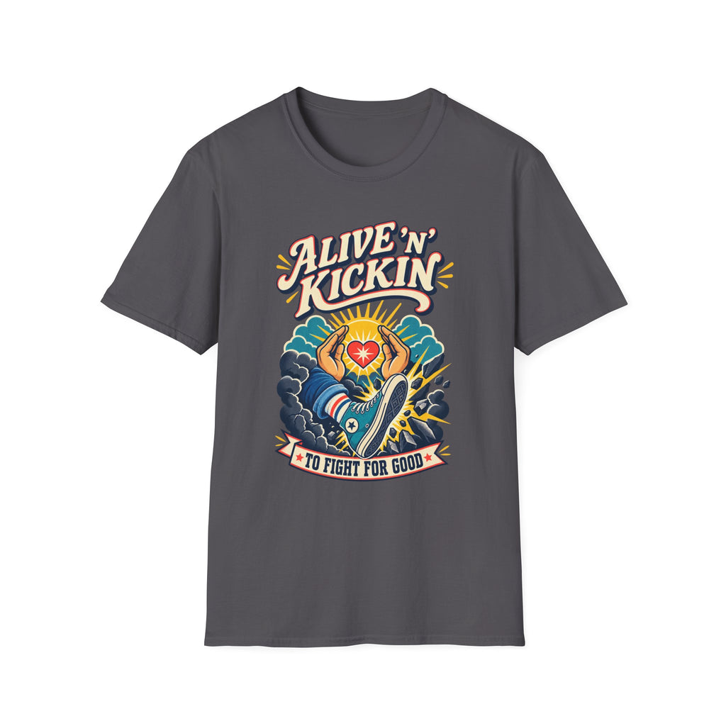 Alive 'N Kickin' Graphic T-Shirt — Retro Sunshine Inspirational Tee