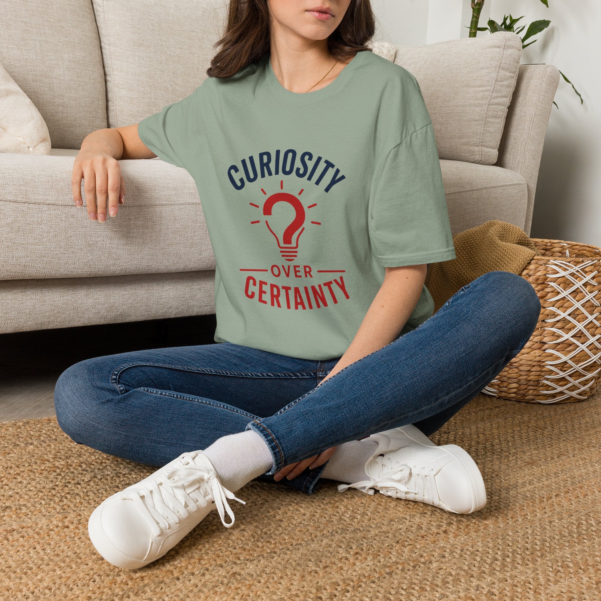 Curiosity Over Certainty T-Shirt — Inspirational Question Mark Graphic Tee