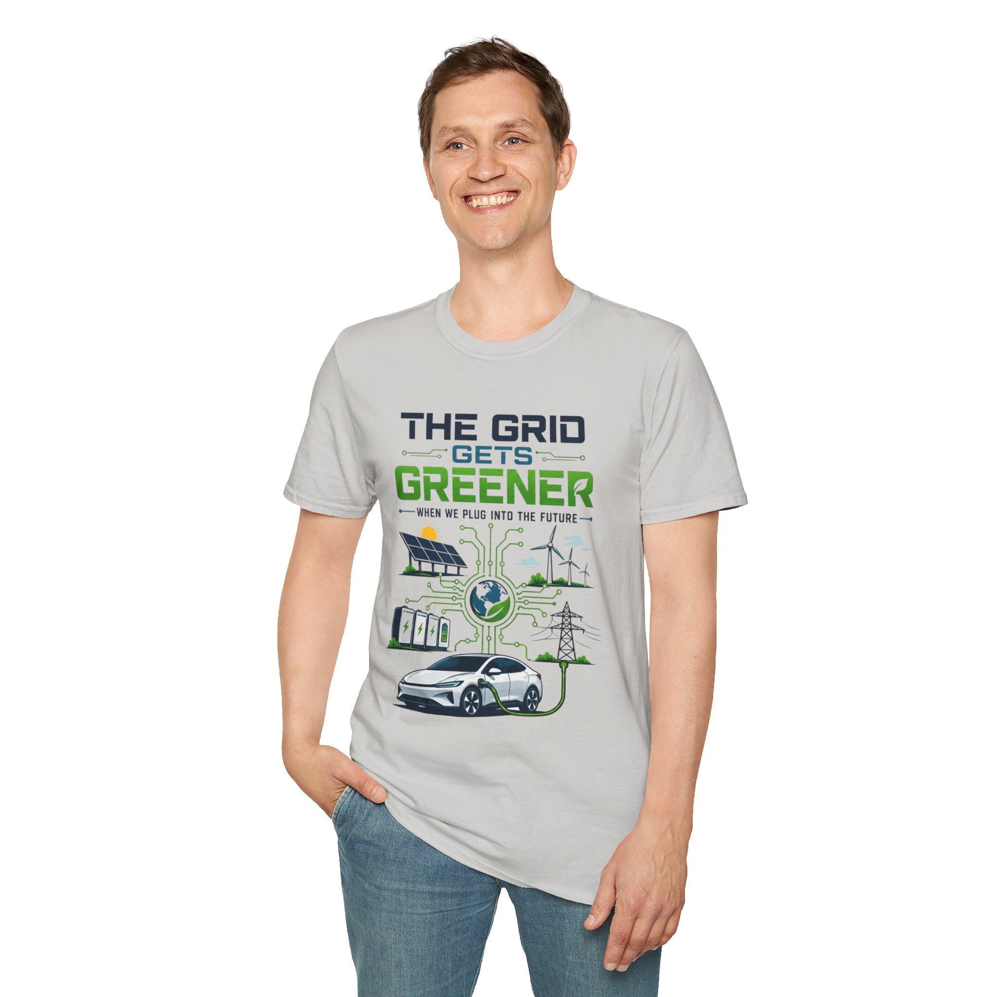 "The Grid Gets Greener" Eco Renewable Energy Tee