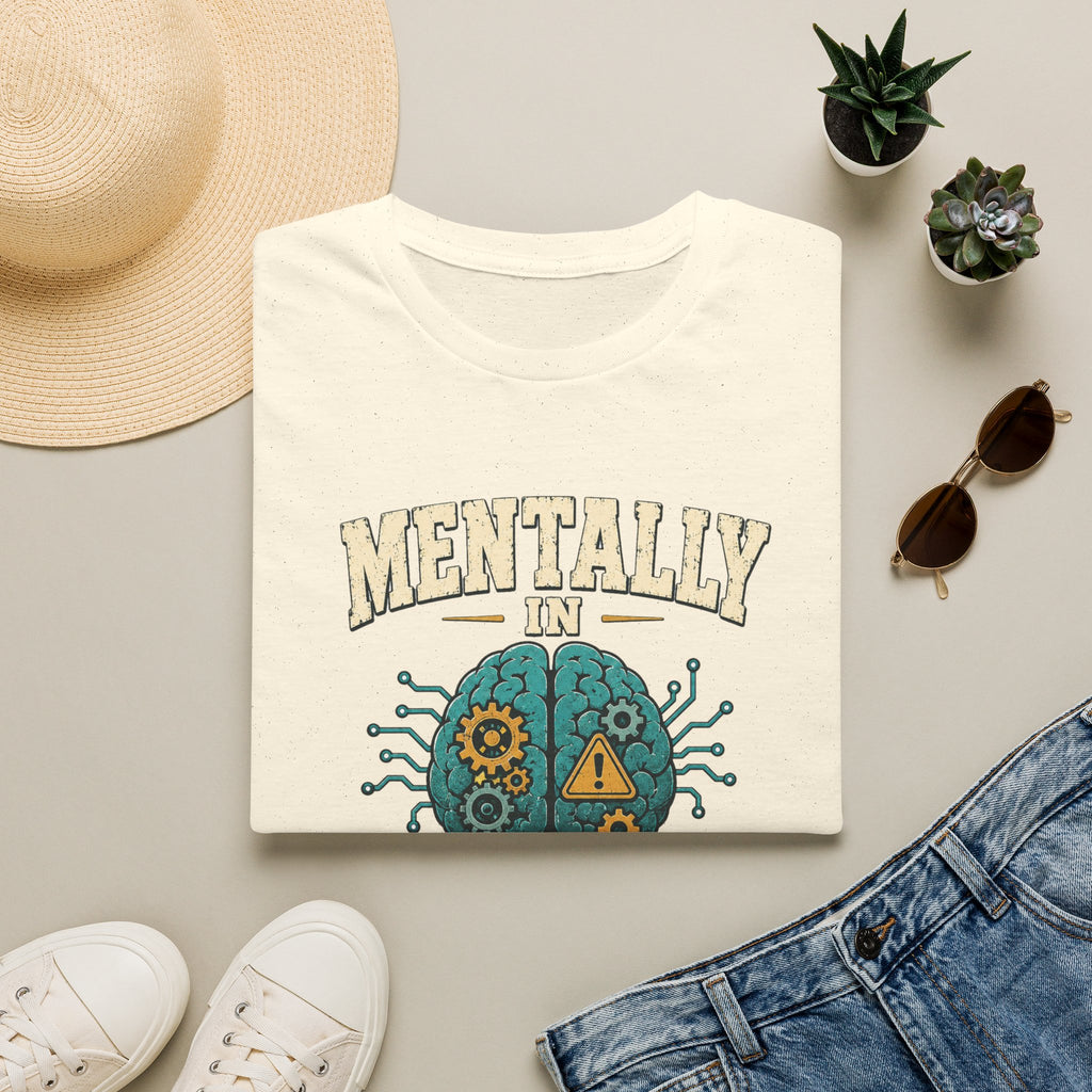 "Mentally In Beta Testing" Retro Brain Graphic Tee