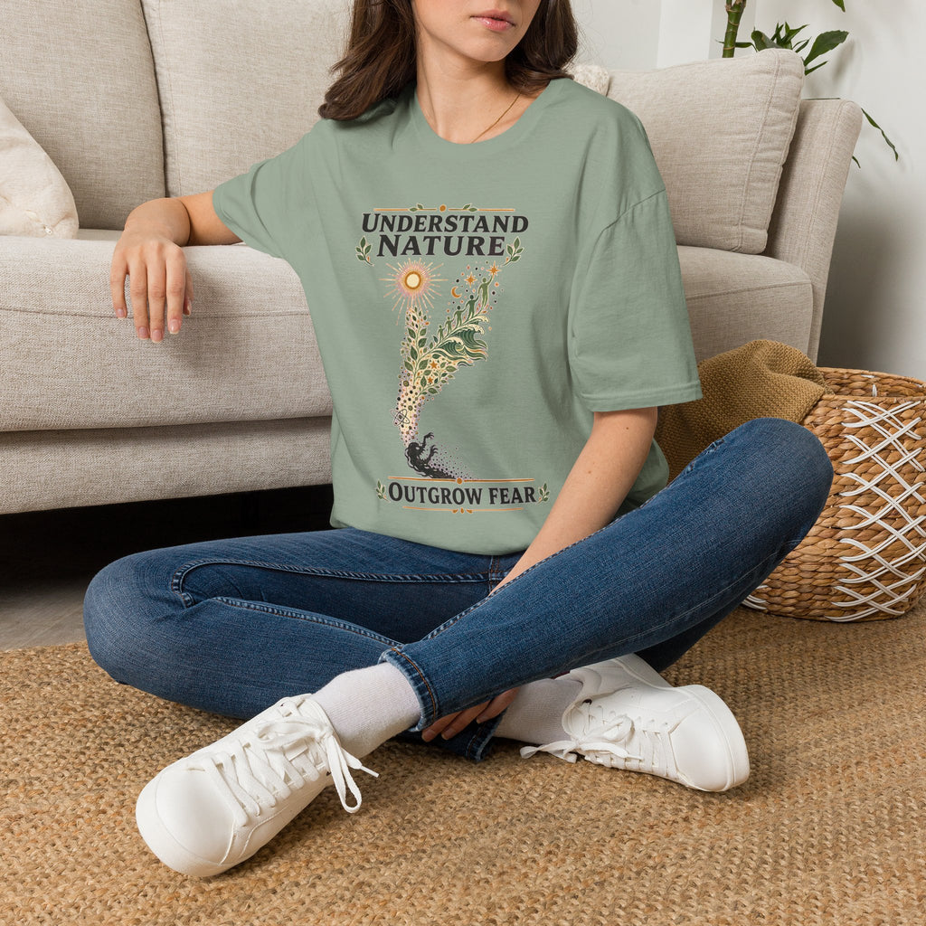 Understand Nature T-Shirt — Botanical 'Outgrow Fear' Graphic Tee