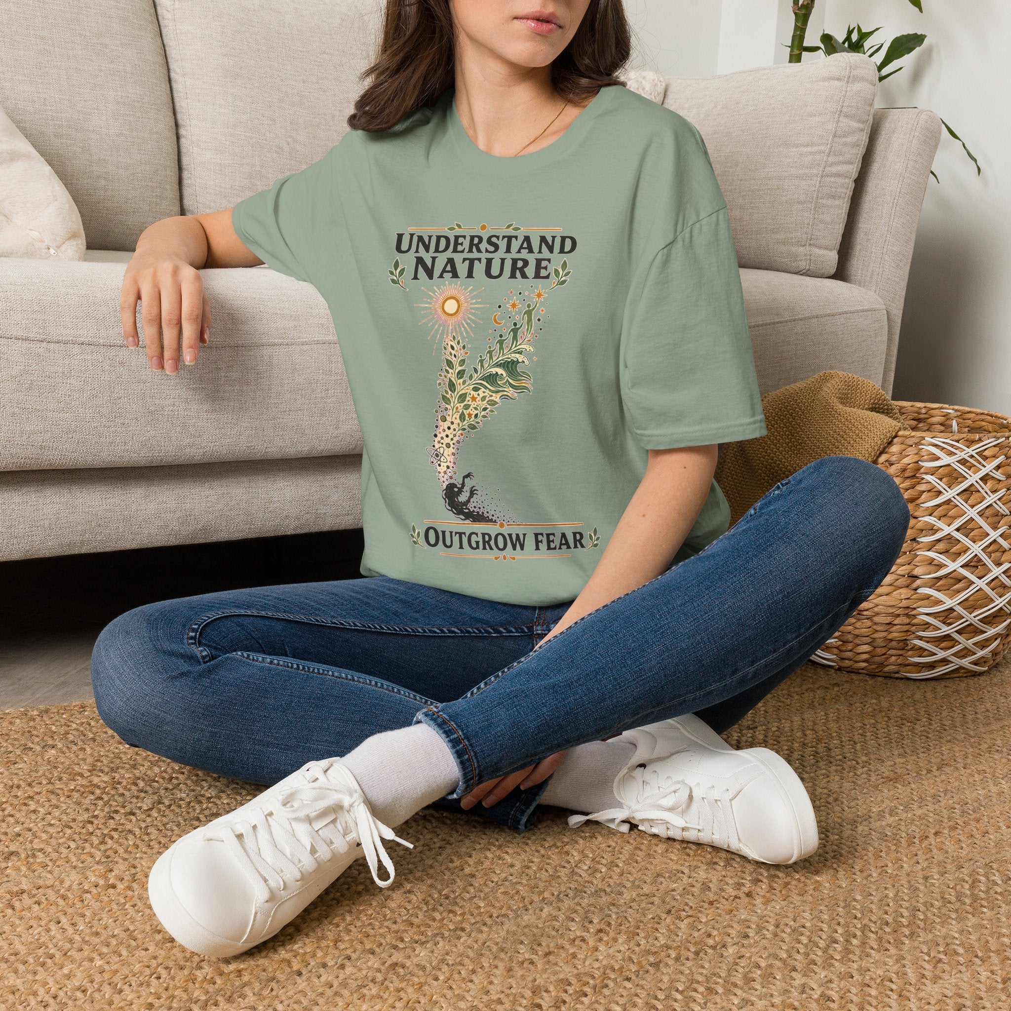 Understand Nature T-Shirt — Botanical 'Outgrow Fear' Graphic Tee