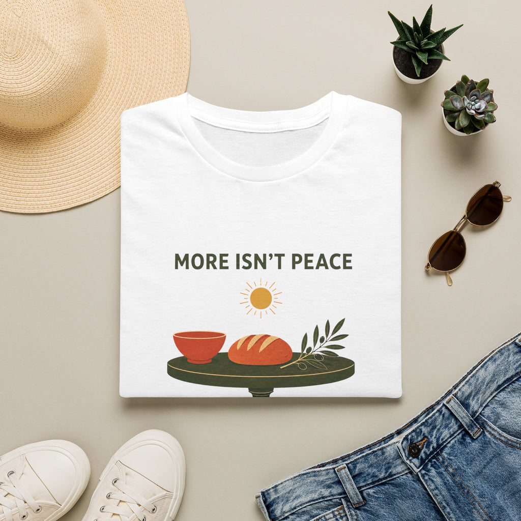 “More Isn't Peace, Enough Is” Minimalist Kitchen Illustration