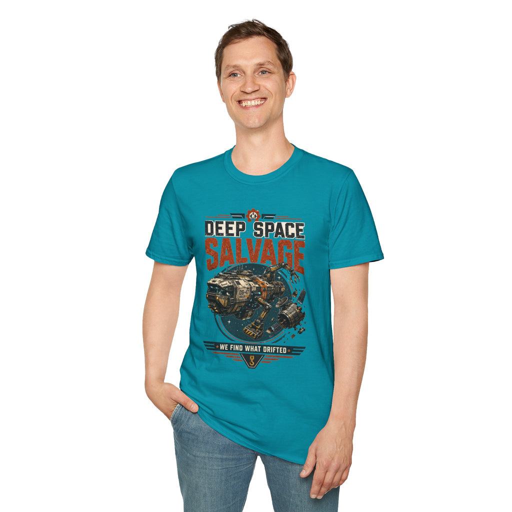 Deep Space Salvage T‑Shirt — Vintage Sci‑Fi Spacecraft Tee