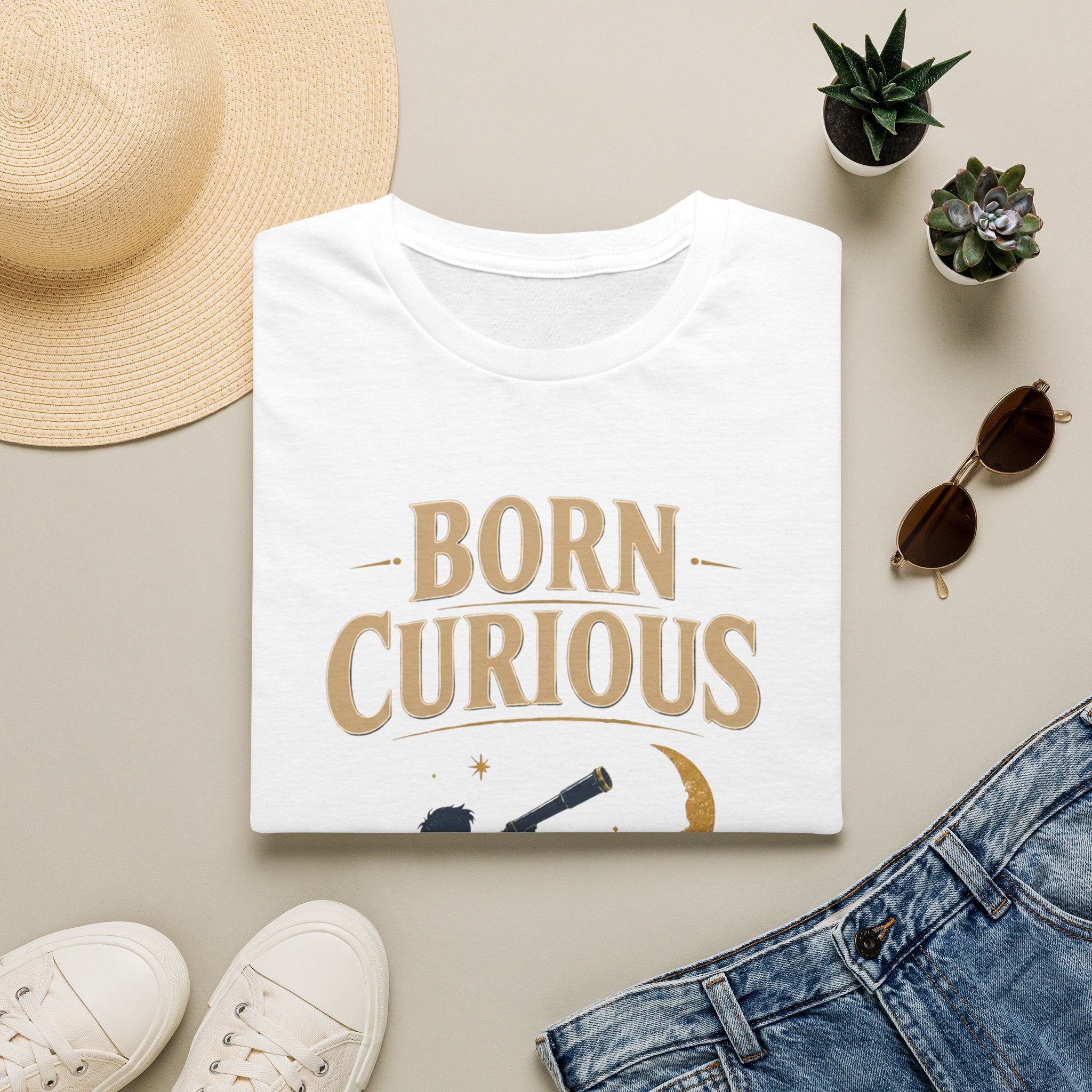 Born Curious Telescope T-Shirt