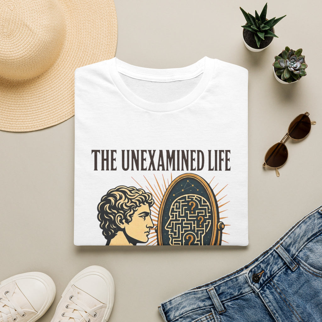 'The Unexamined Life' Philosophical Graphic Tee (Mirror Maze Design)