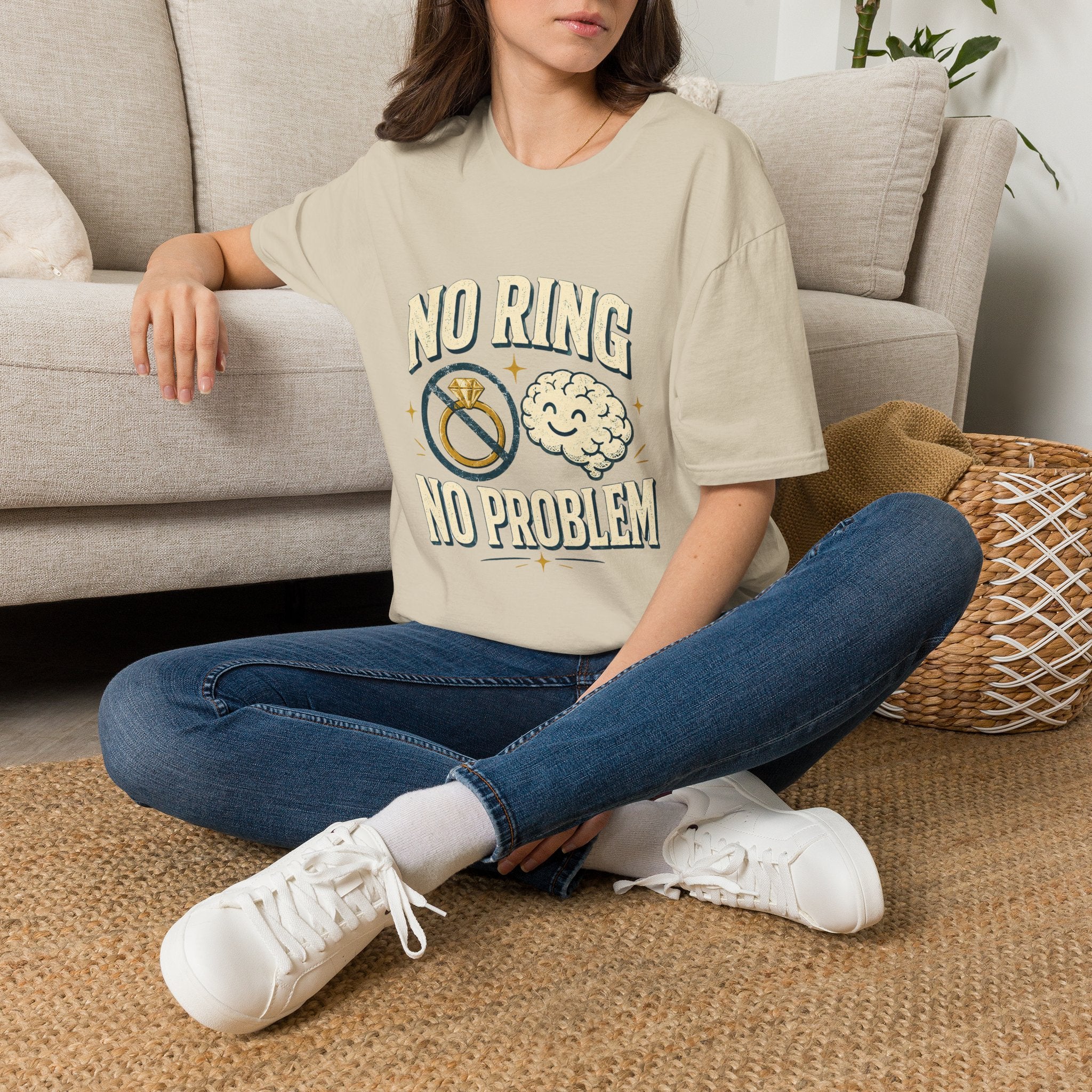 "No Ring No Problem" Funny Single Life Graphic Tee