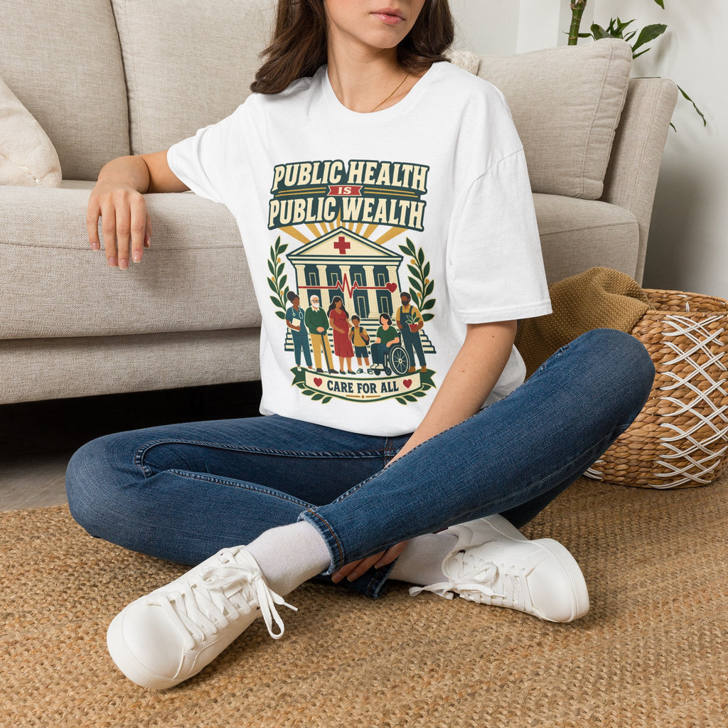 Public Health Is Public Wealth T-Shirt — 'Care For All' Community Health Tee