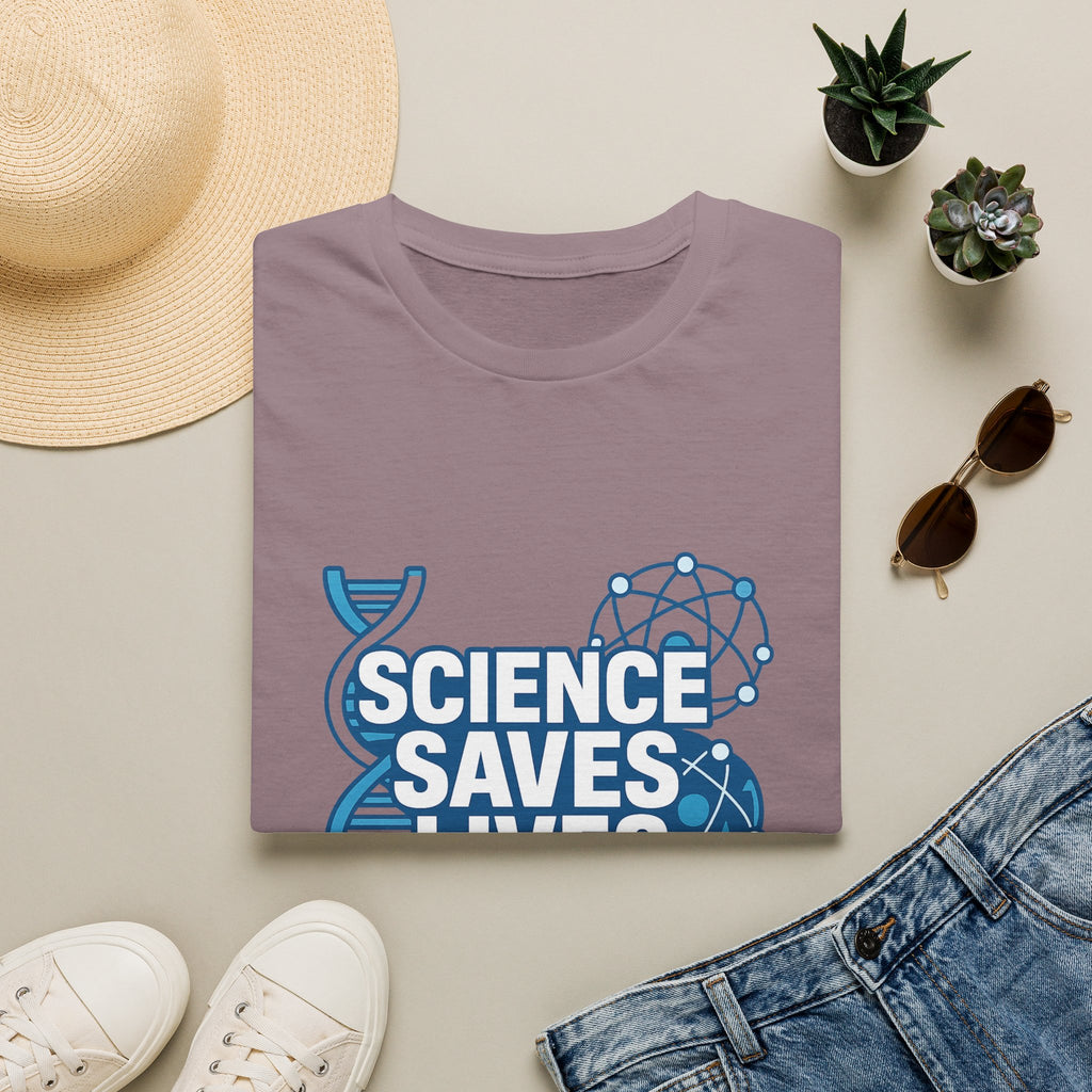 Science Saves Lives T-Shirt — STEM DNA & Heartbeat Graphic Tee