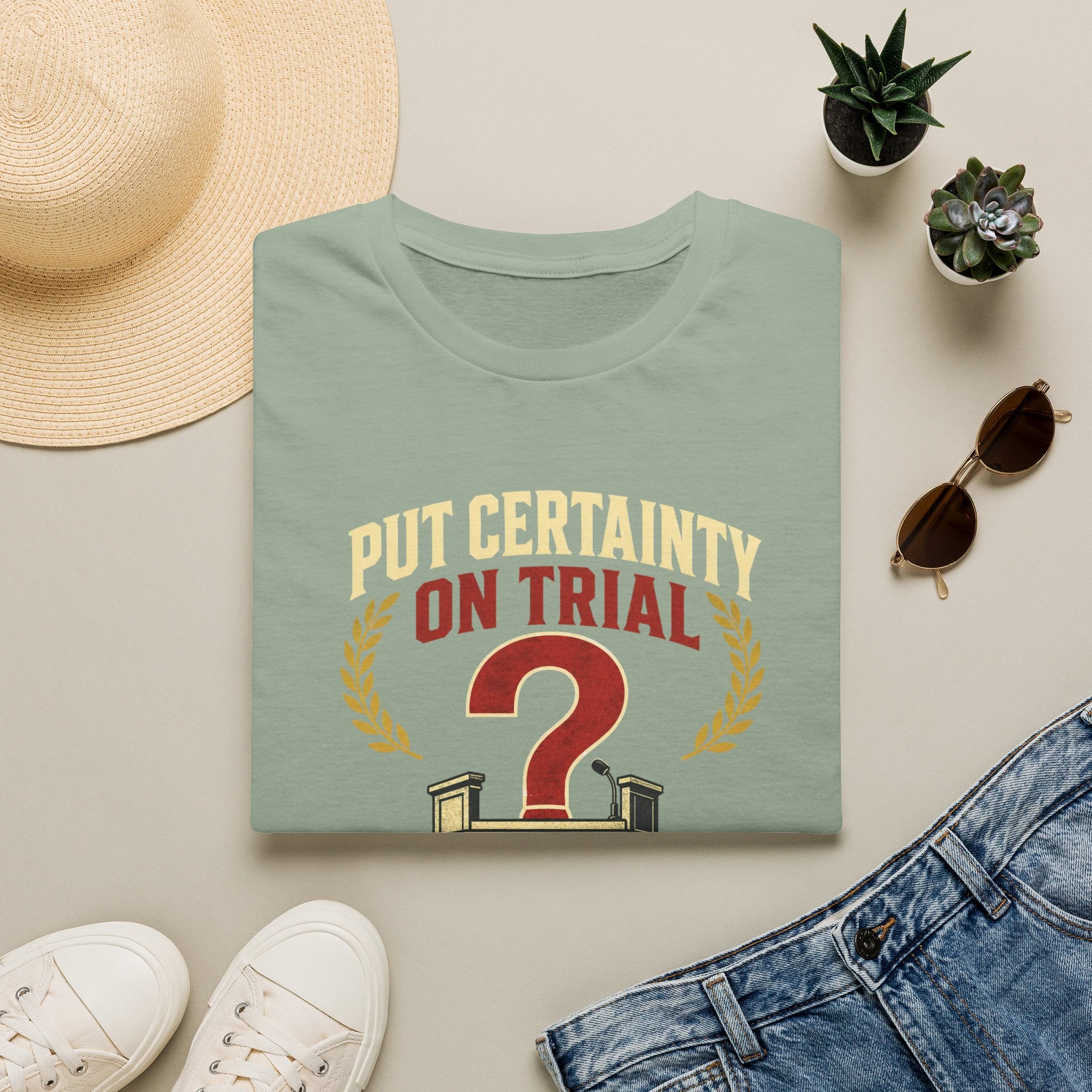 "Put Certainty On Trial" Questioning Democracy Graphic Tee