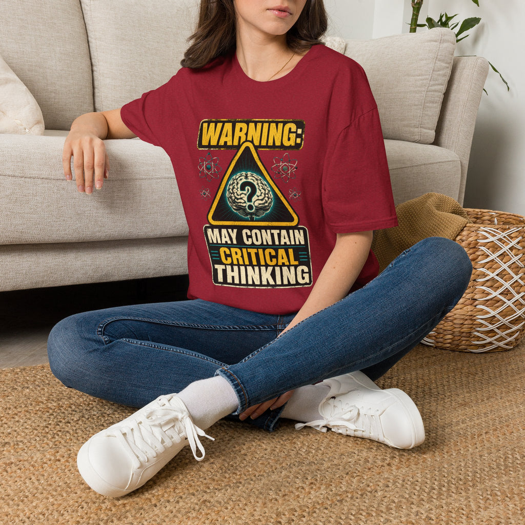 "WARNING: May Contain Critical Thinking" Graphic Tee