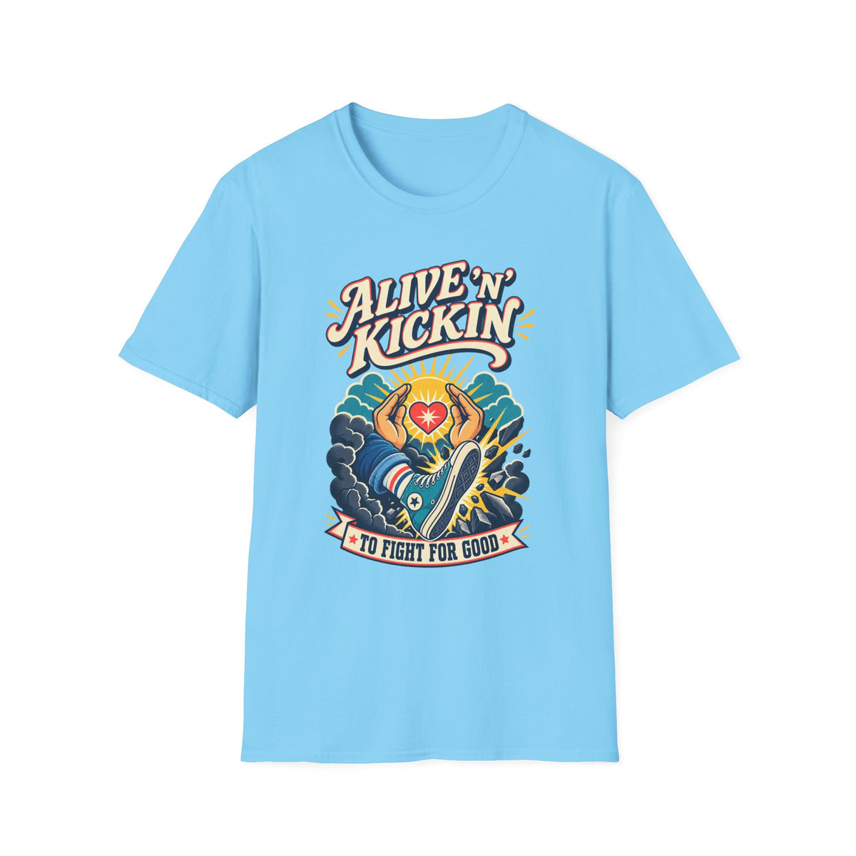 Alive 'N Kickin' Graphic T-Shirt — Retro Sunshine Inspirational Tee
