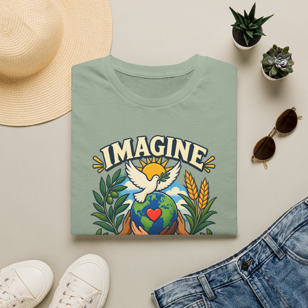 Imagine Peace T-Shirt — Dove, Earth & Plants Graphic Tee