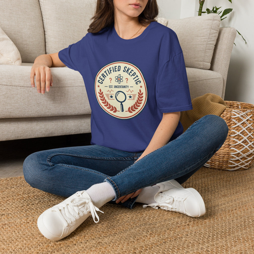 Certified Skeptic T-Shirt — 'Est. Uncertainty' Retro Science Tee
