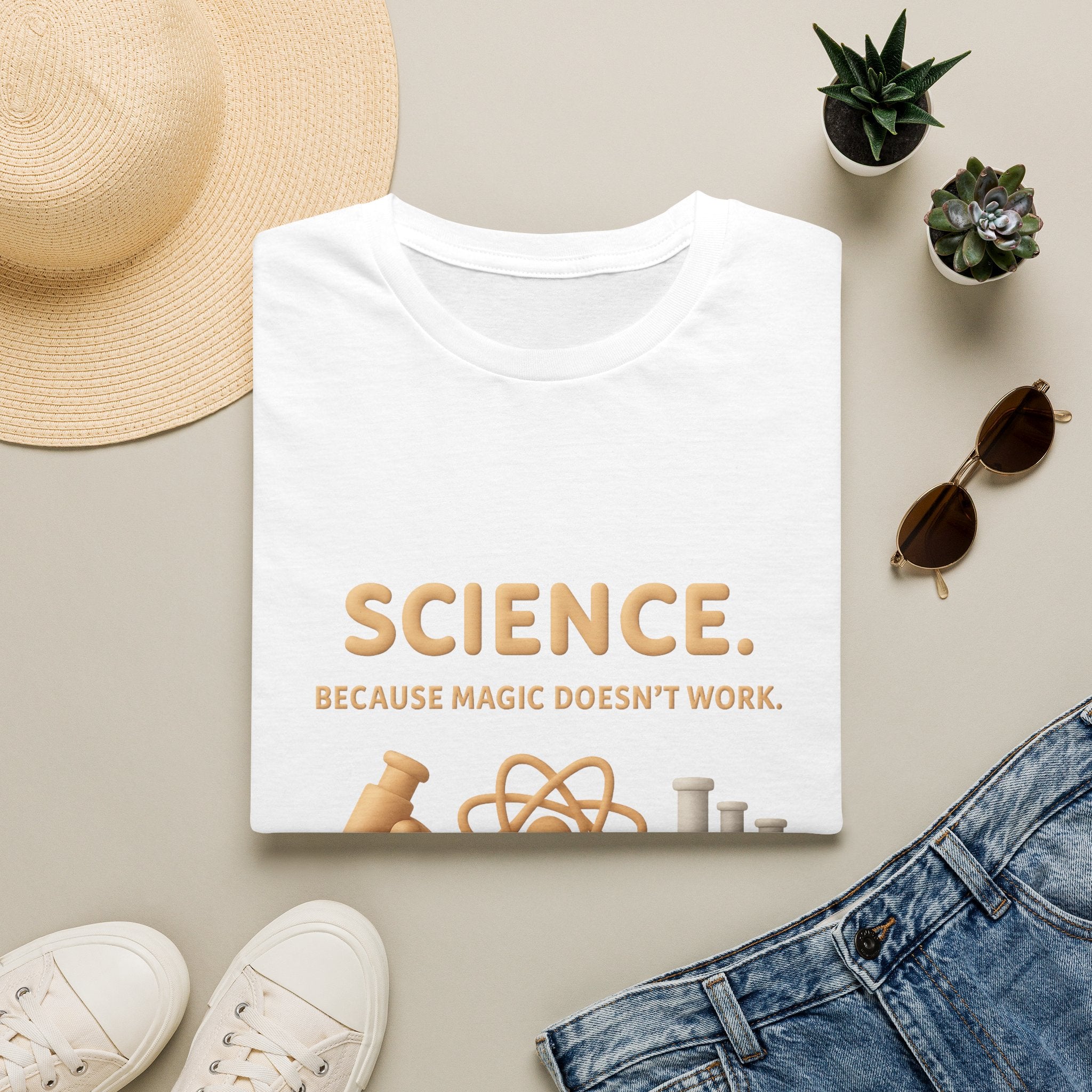 Science T-Shirt — “Science. Because Magic Doesn’t Work.” Graphic Tee for STEM Lovers