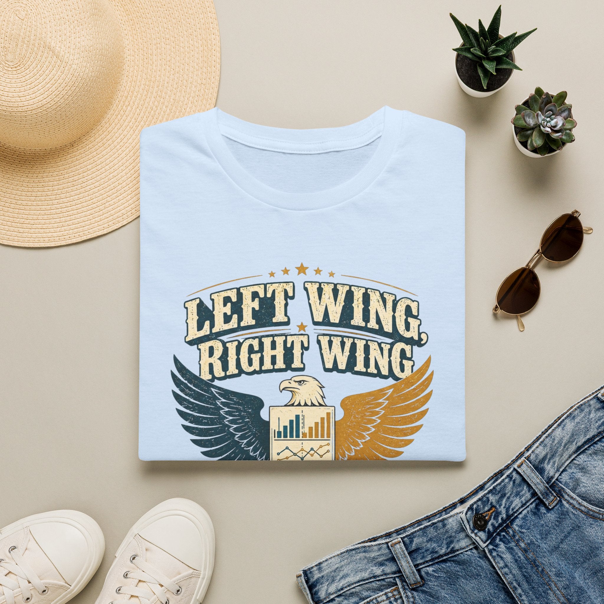 "Left Wing Right Wing, Same Bird — Check the Data" Graphic Tee