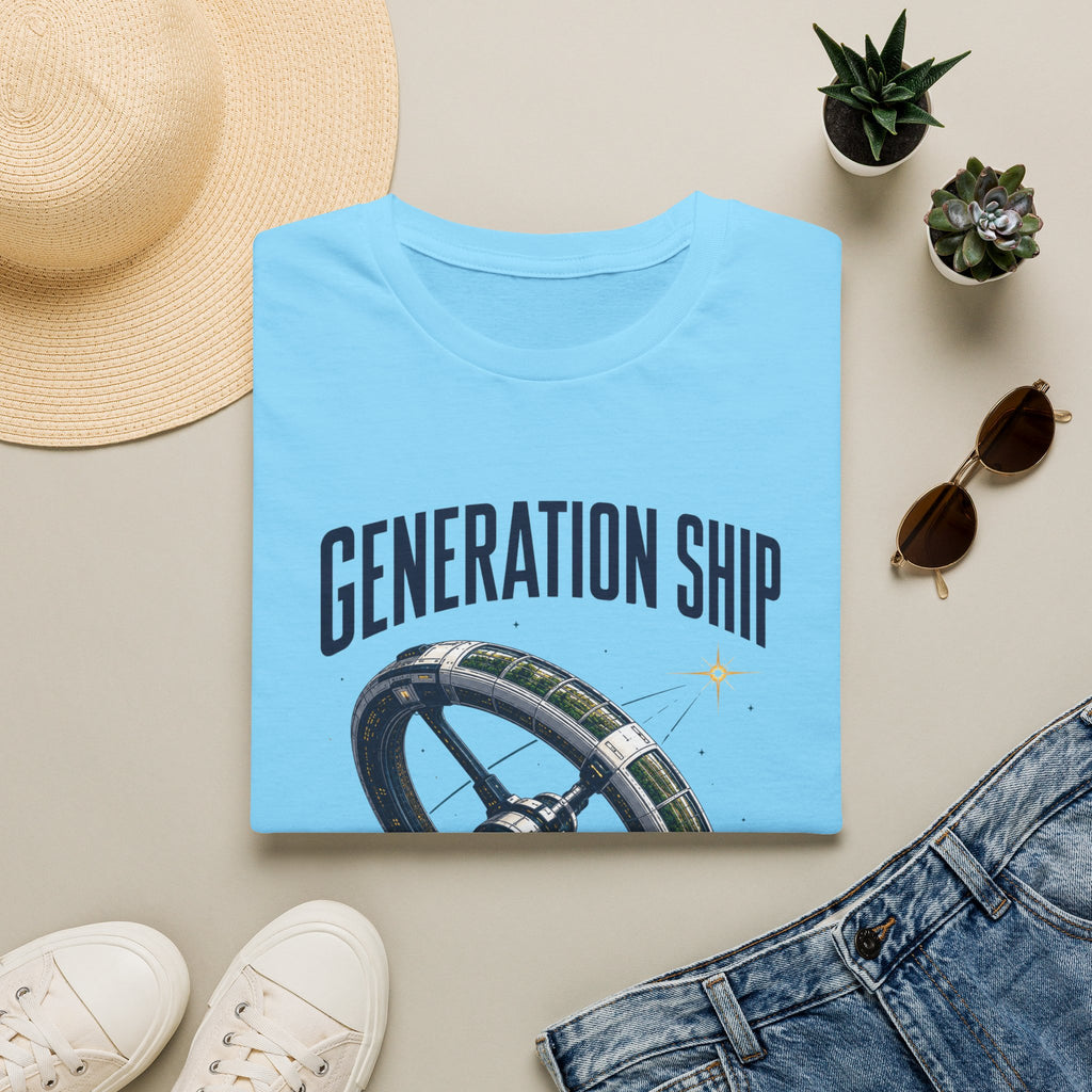 Generation Ship T-Shirt — Retro Space Wheel Sci‑Fi Tee