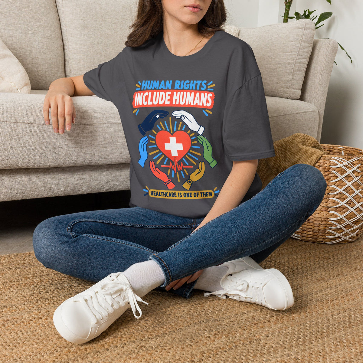 Human Rights Include Humans T-Shirt — Healthcare Worker Solidarity Tee