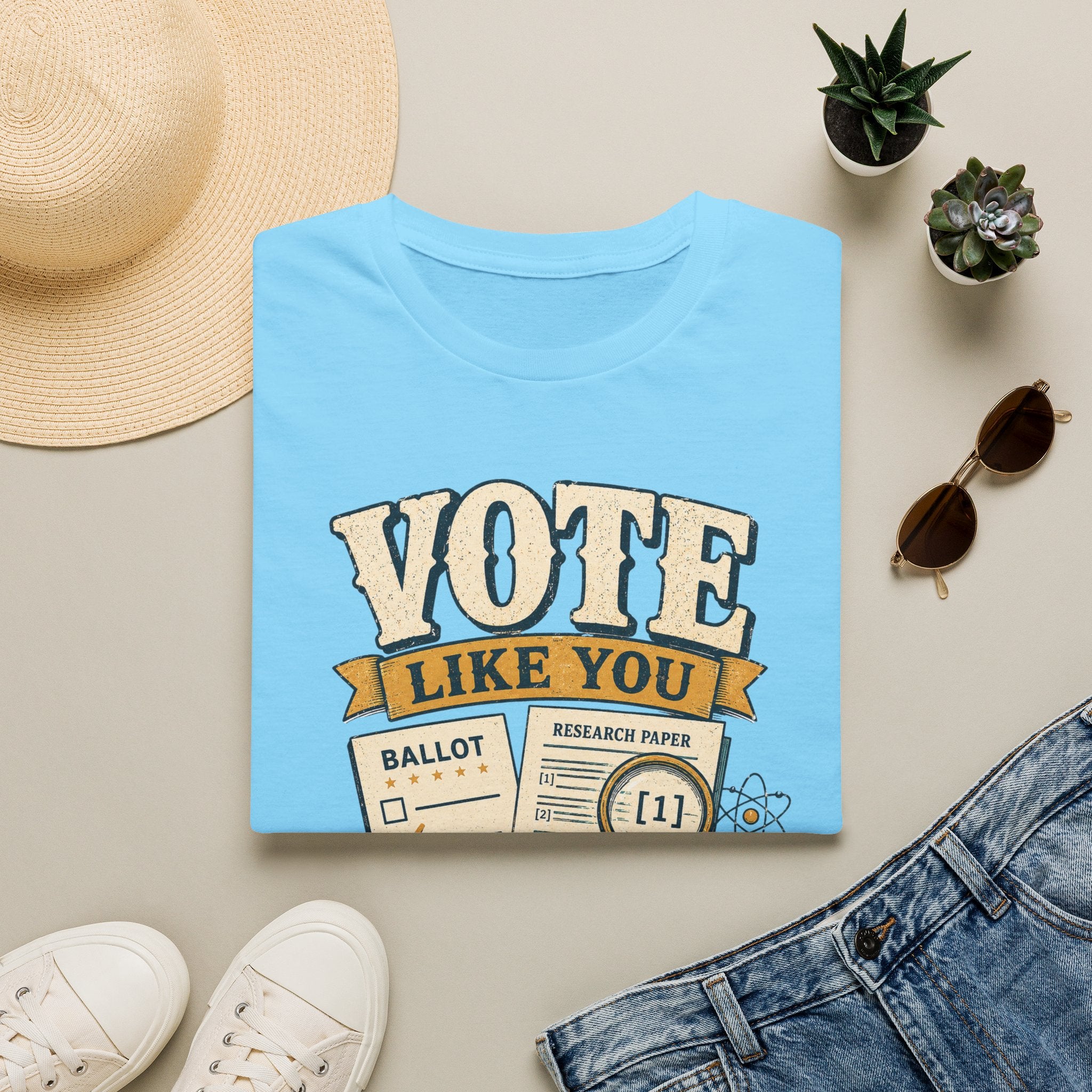 "Vote Like You Read the Footnotes" Vintage Voter Education Tee