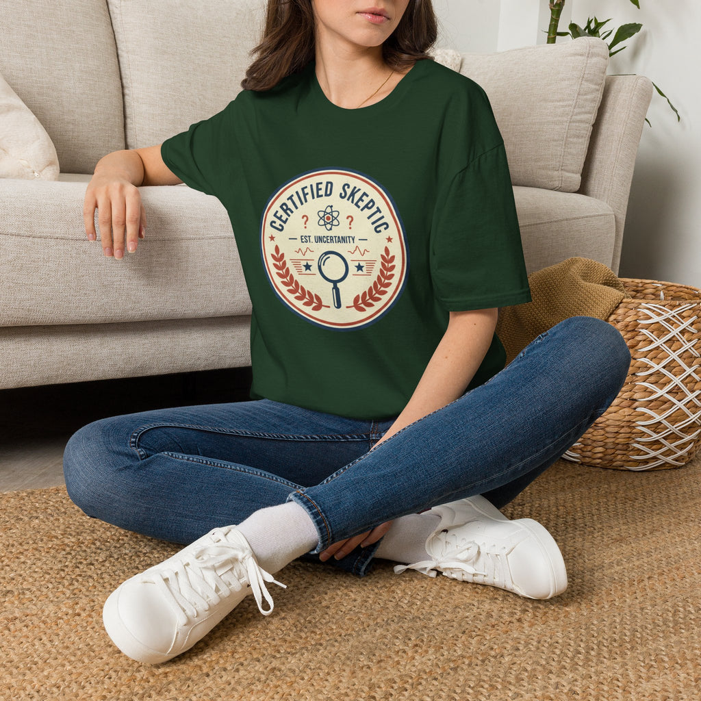 Certified Skeptic T-Shirt — 'Est. Uncertainty' Retro Science Tee