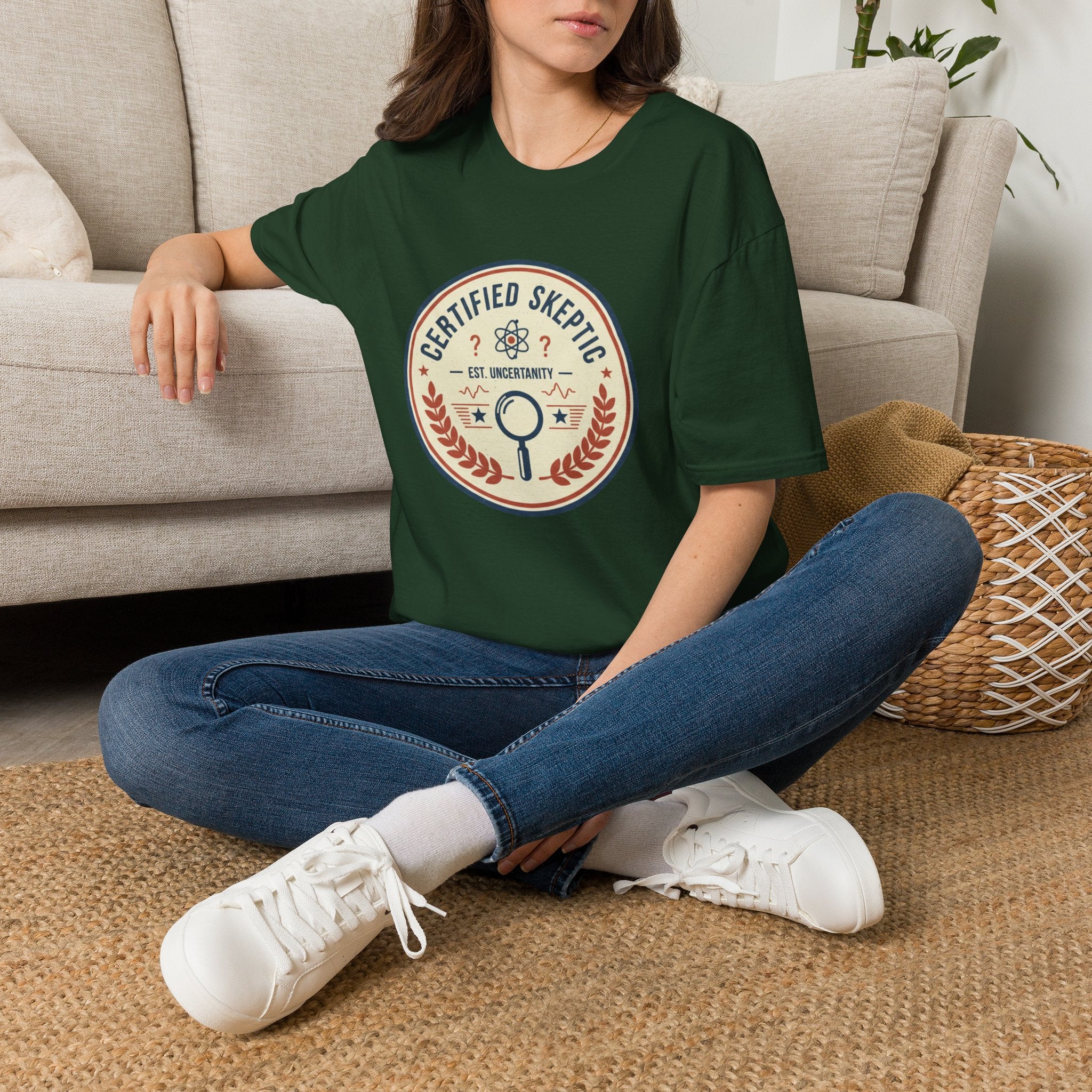 Certified Skeptic T-Shirt — 'Est. Uncertainty' Retro Science Tee