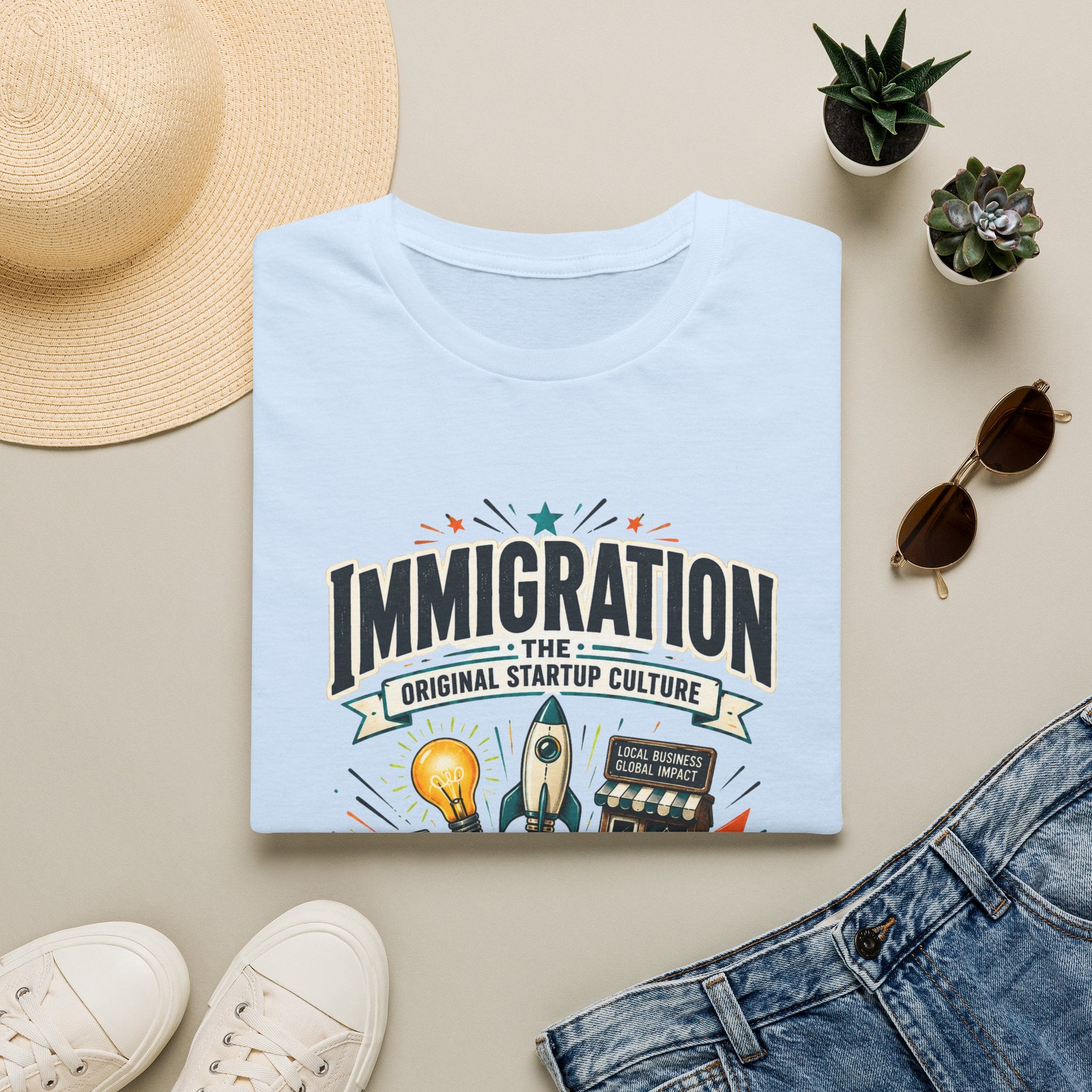 Immigration T-Shirt — "Immigration: The Original Startup Culture" Graphic Tee
