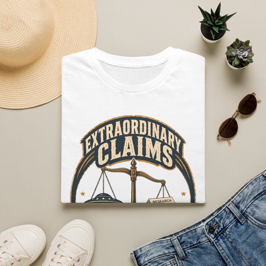 T-Shirt — "Extraordinary Claims Require Evidence" Vintage Science Skeptic Tee