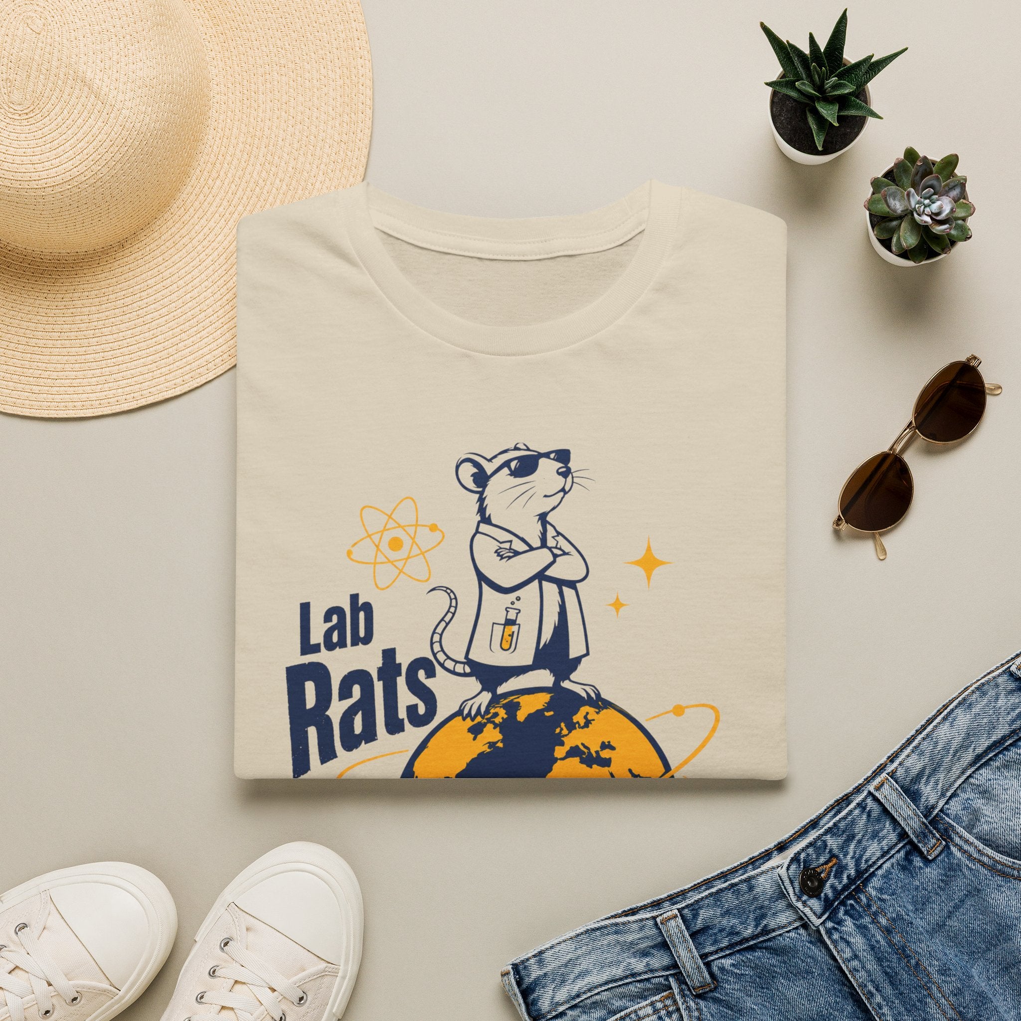 Lab Rats Run the Planet T-Shirt — Cute Scientist Rodent Graphic Tee