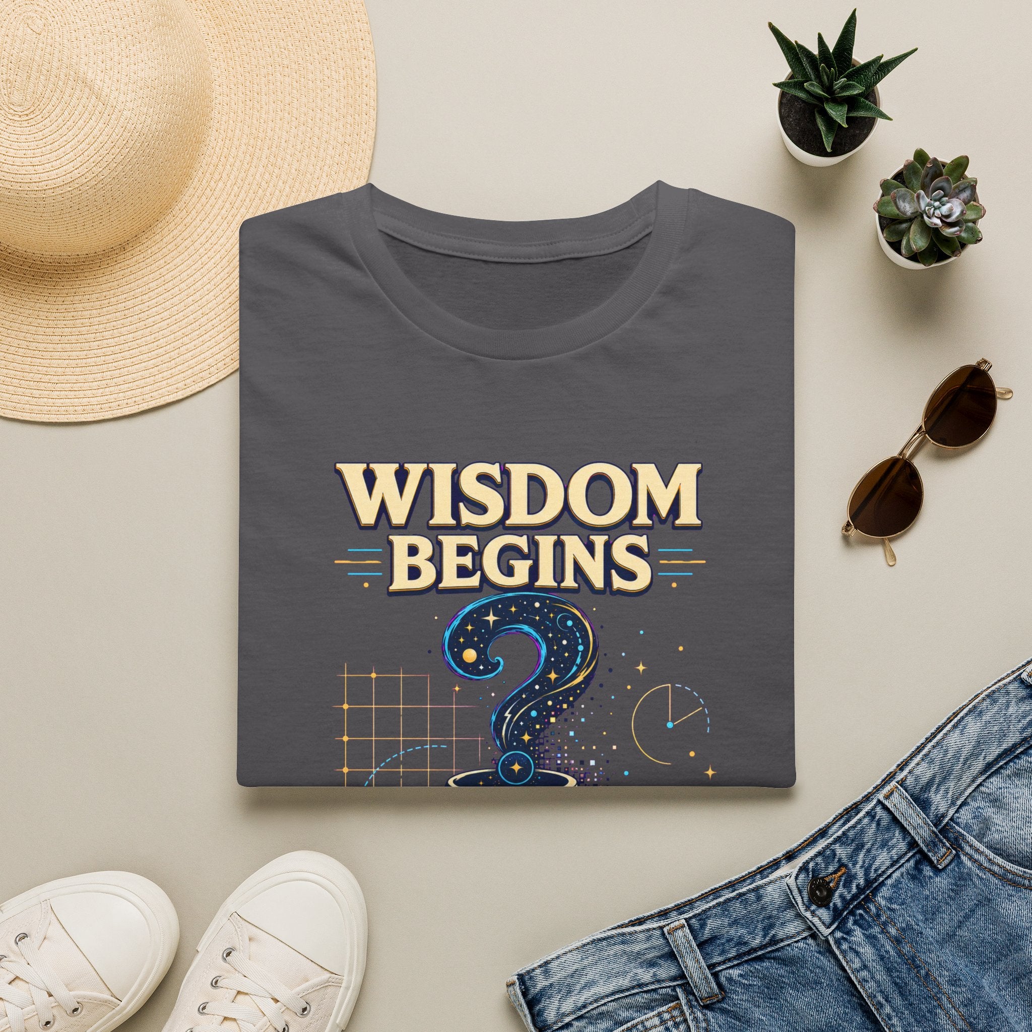 Wisdom Begins T-Shirt — "Wisdom Begins Where Certainty Ends" Philosophical Tee