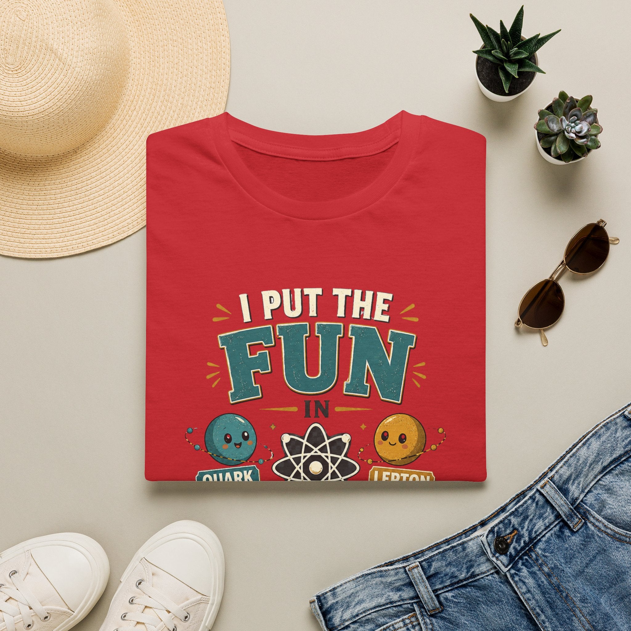 Science T-Shirt — "I Put the FUN in Fundamental Particles" Cute Quark & Lepton Tee