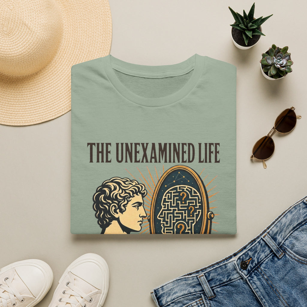 'The Unexamined Life' Philosophical Graphic Tee (Mirror Maze Design)